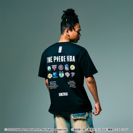 ONE PIECE × NBA T-Shirts Group Art BLACK、White