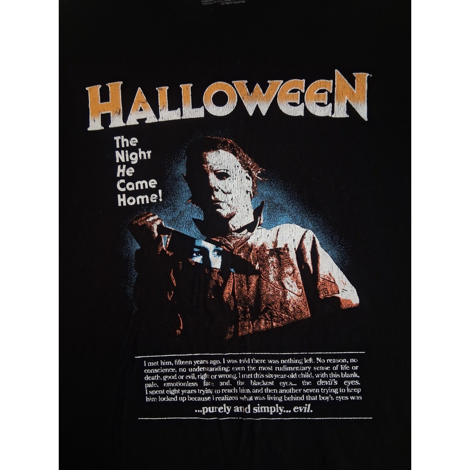 Halloween Michael Myers Movie Graphic T-Shirt Mens Large Black Horror Film Tee