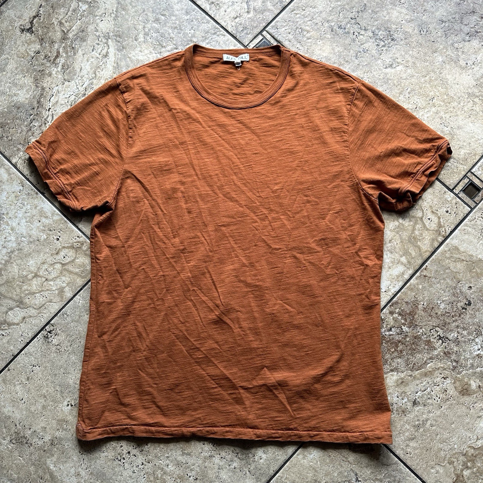 Alex Mill Tee Shirt Mens Large Short Sleeve Burnt Orange 100% Cotton
