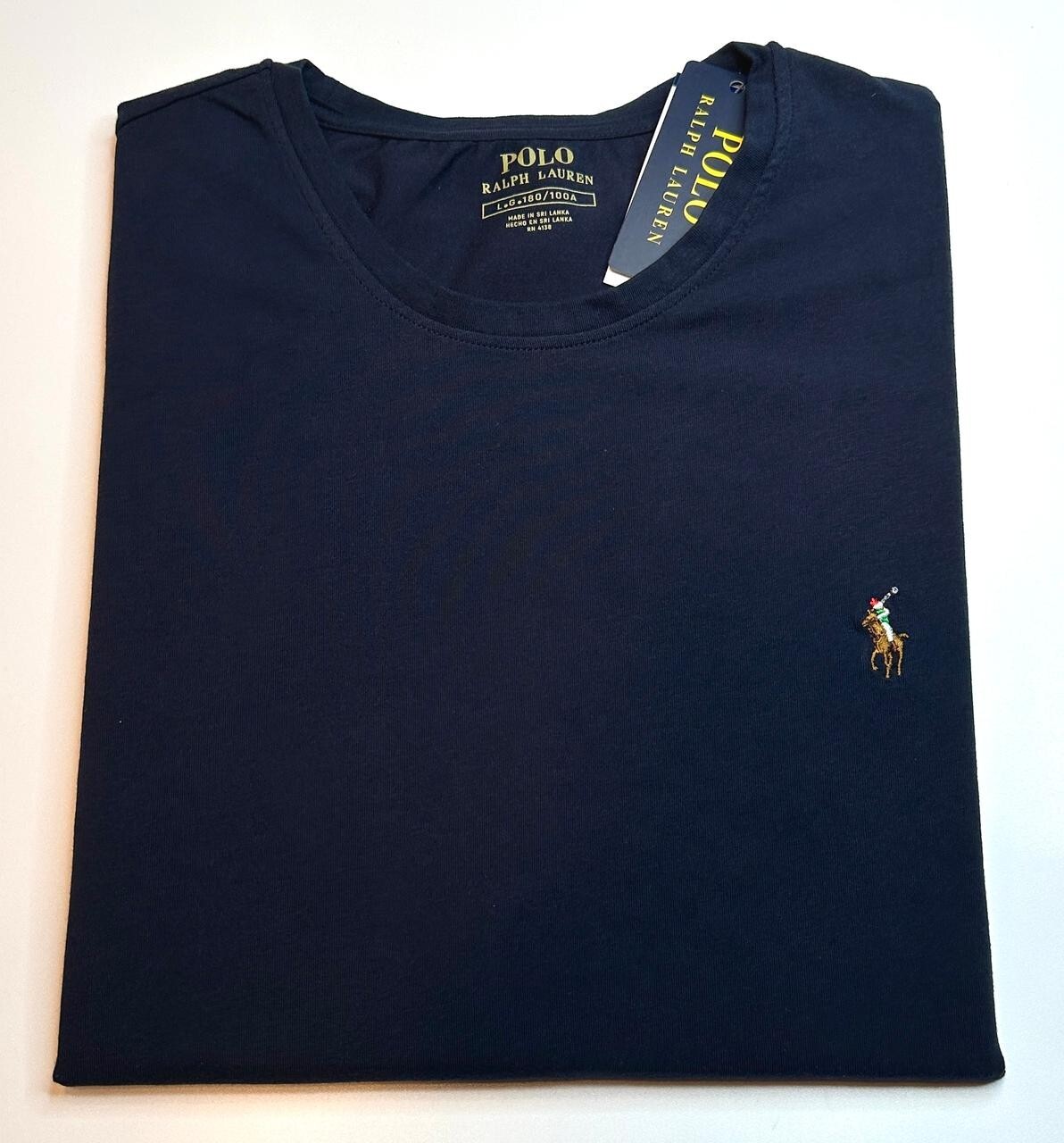 Polo Ralph Lauren Men Short Sleeve Crew Neck Tee Dark Blue Free Shipping