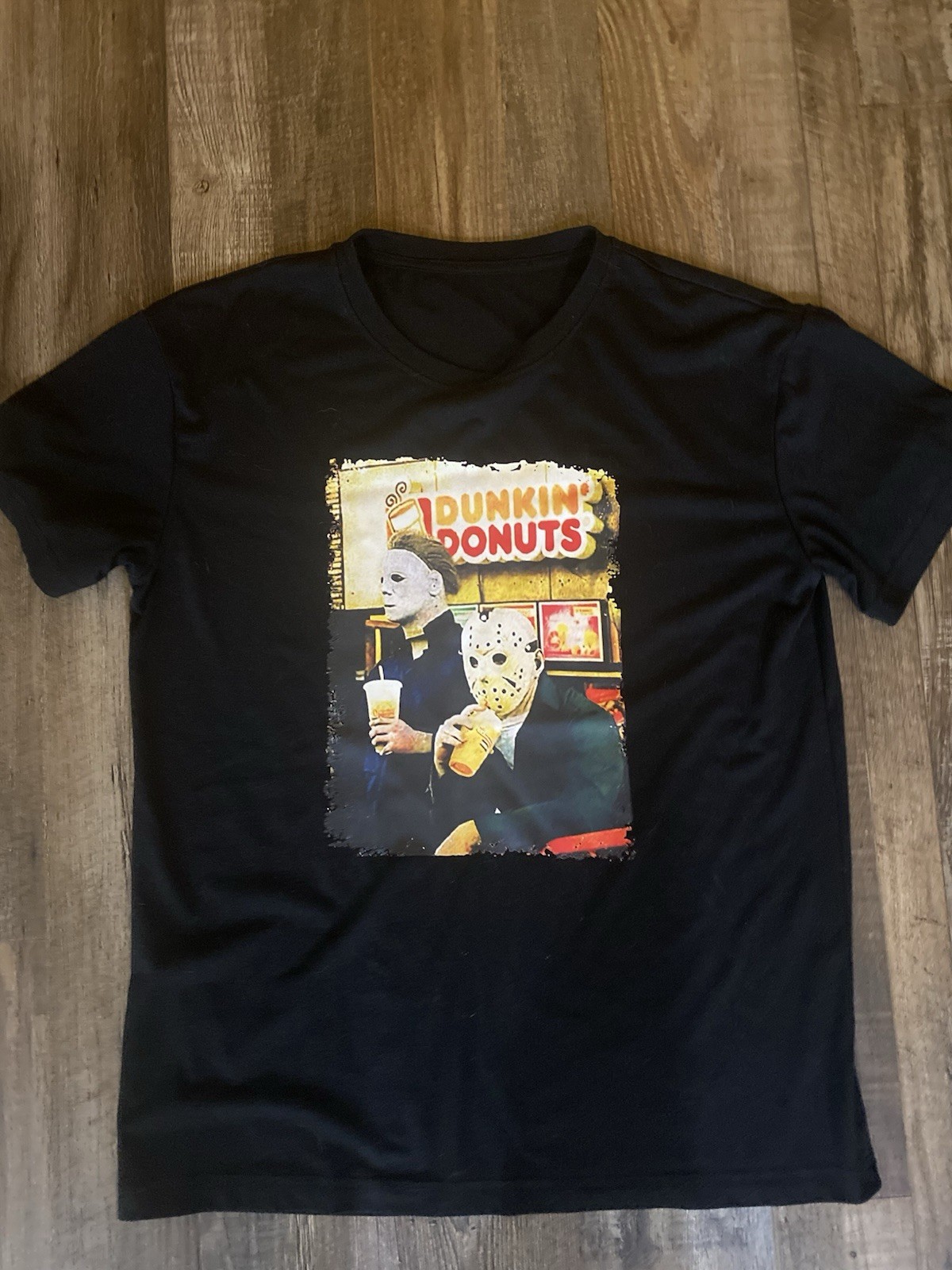 Dunkin’ Donuts Friday the 13th Jason Voorhees Black Graphic Tee Men’s L