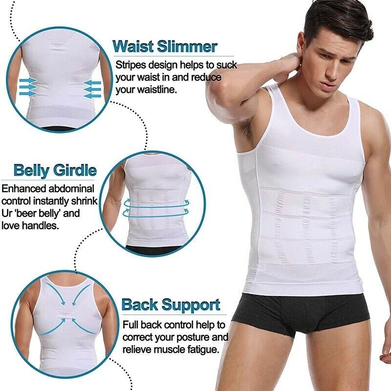 Men Cooling Weighted Workout Shaping Vest Weight Loss Slim Sleeveless Tank Top