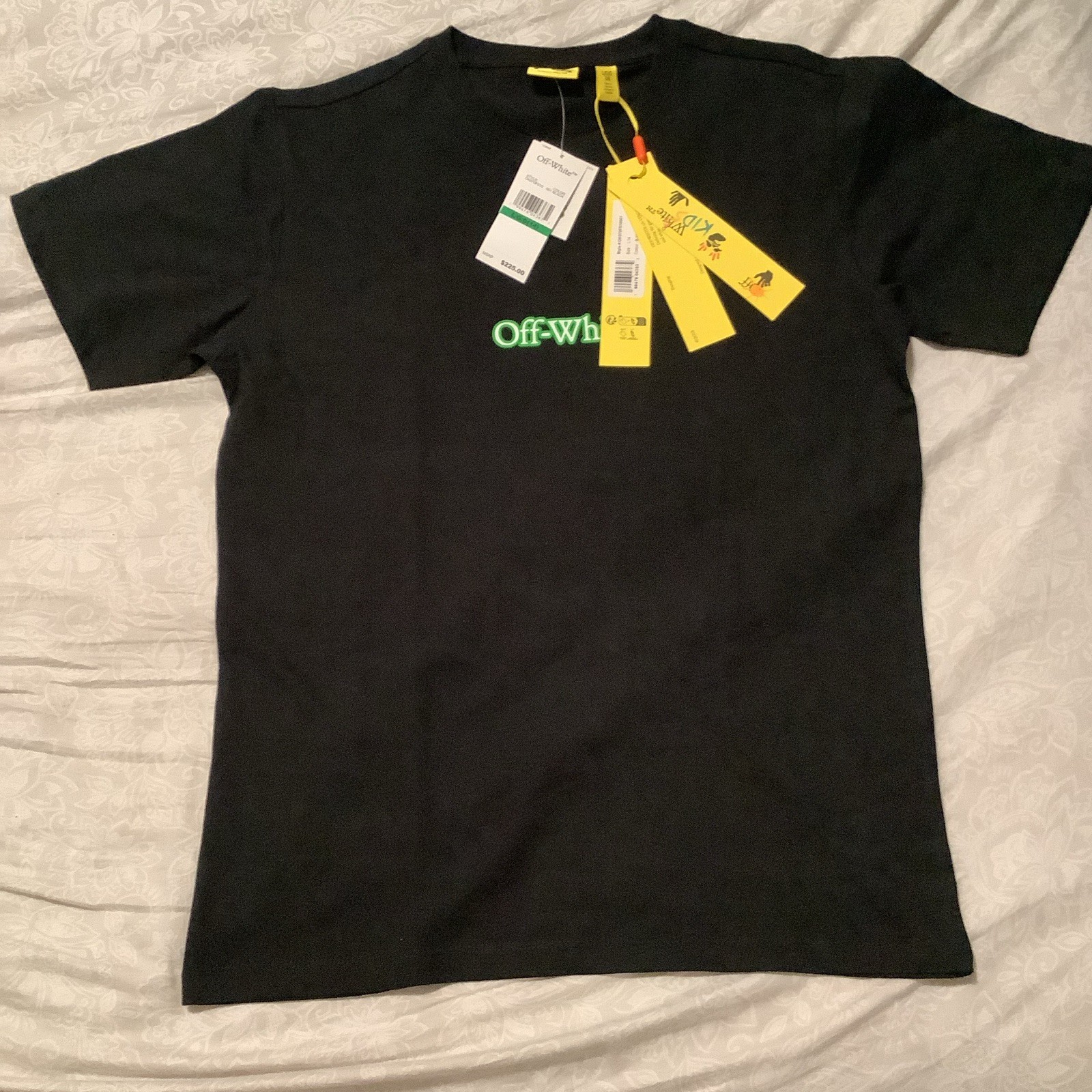 Off-White Men’s L Black Crew Neck Short Sleeve Graphic Logo T-Shirt