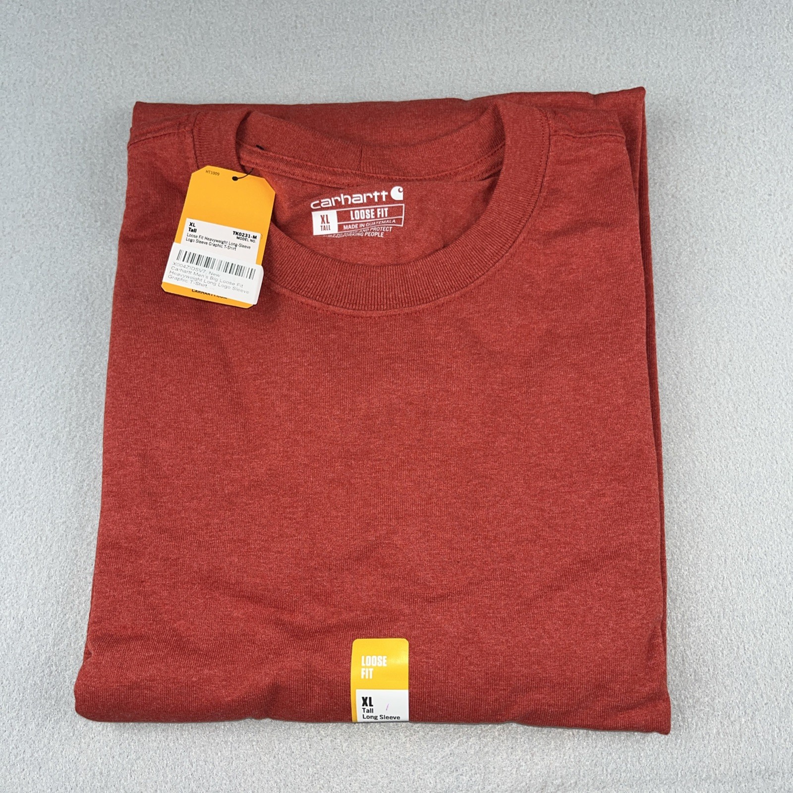 CARHARTT Loose Fit Heavyweight Long-Sleeve Logo Sleeve Graphic Size XL-Tall