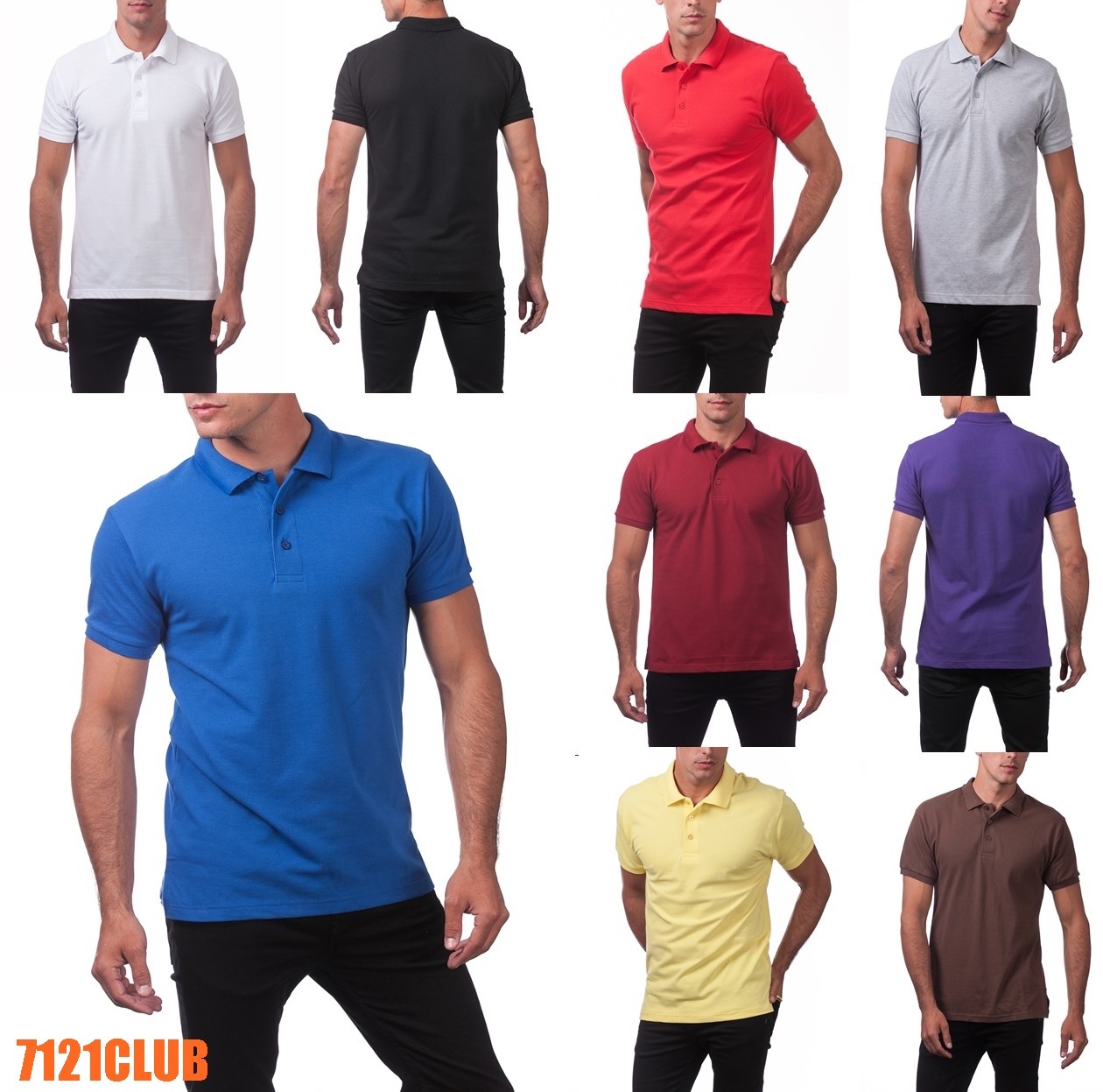 PRO CLUB MEN’S GOLF WEAR POLO TEE SHIRTS COLOR SHIRT PROCLUB BIG AND TALL S-10XL