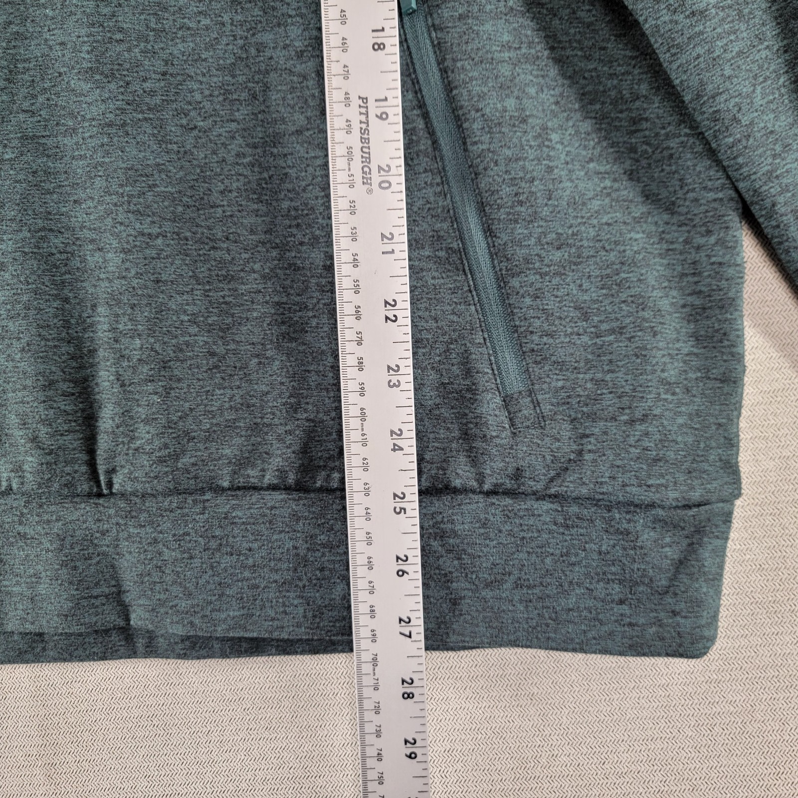 Quince Mens Hoodie Flowknit Performance Pullover Shirt Size Large Heather Green
