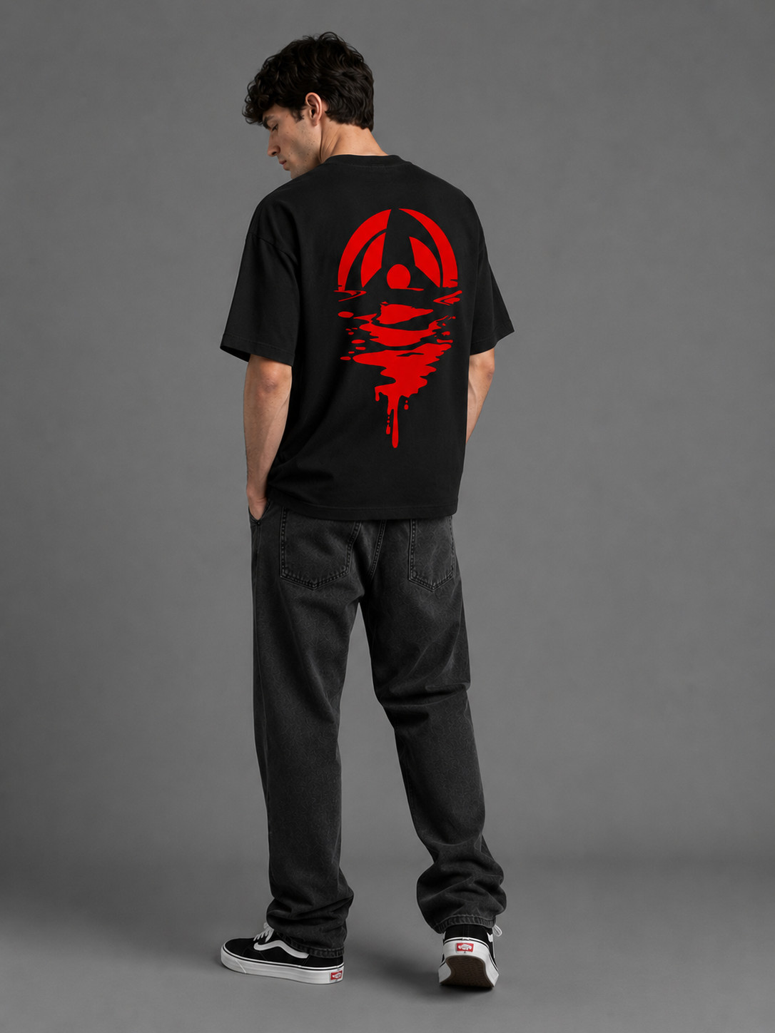 Men’s Oversized Graphic Tee Japanese Anime Style Streetwear Heavy Cotton T-Shirt