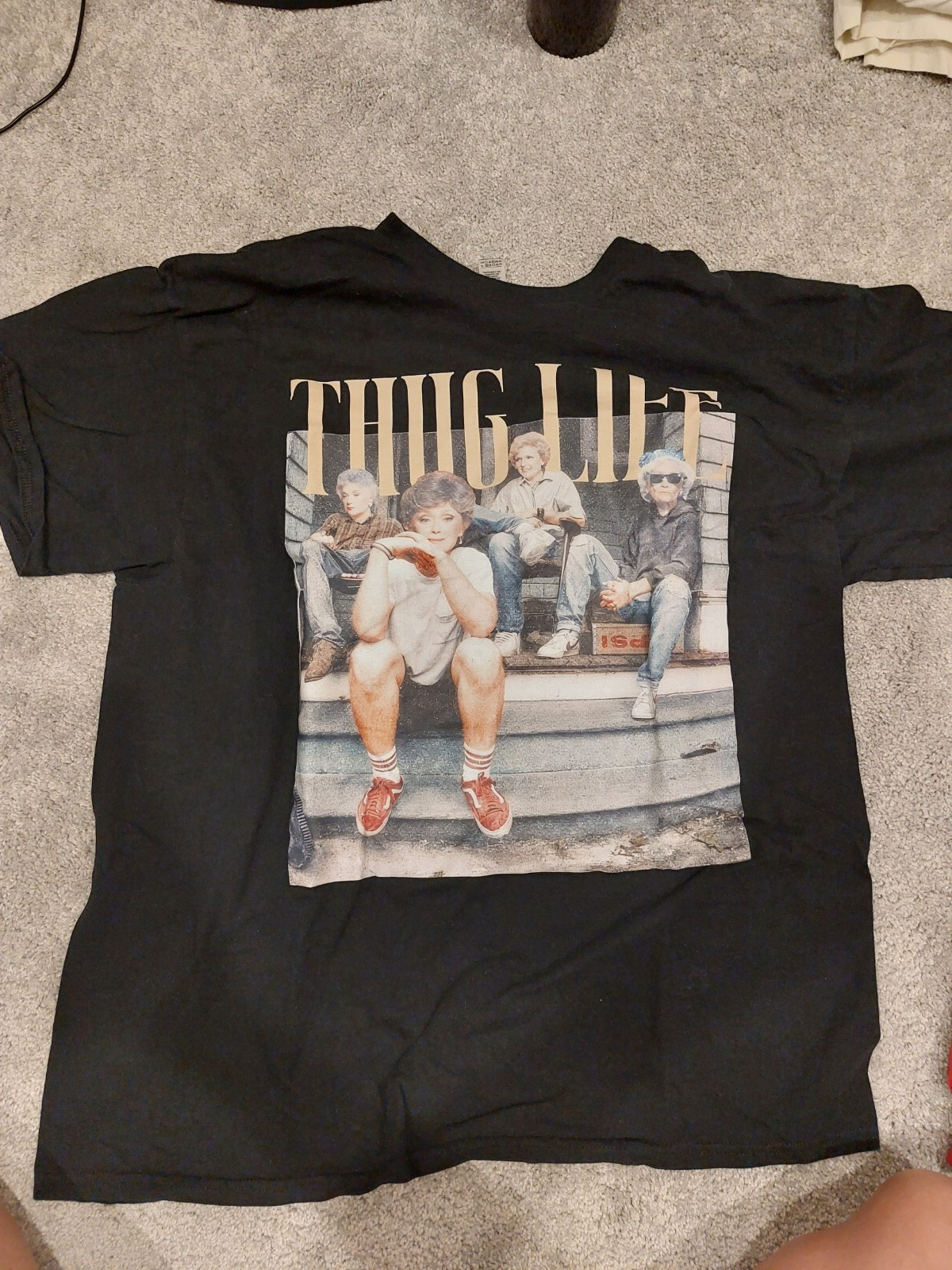 Various Black T-shirt with printing size L in one set