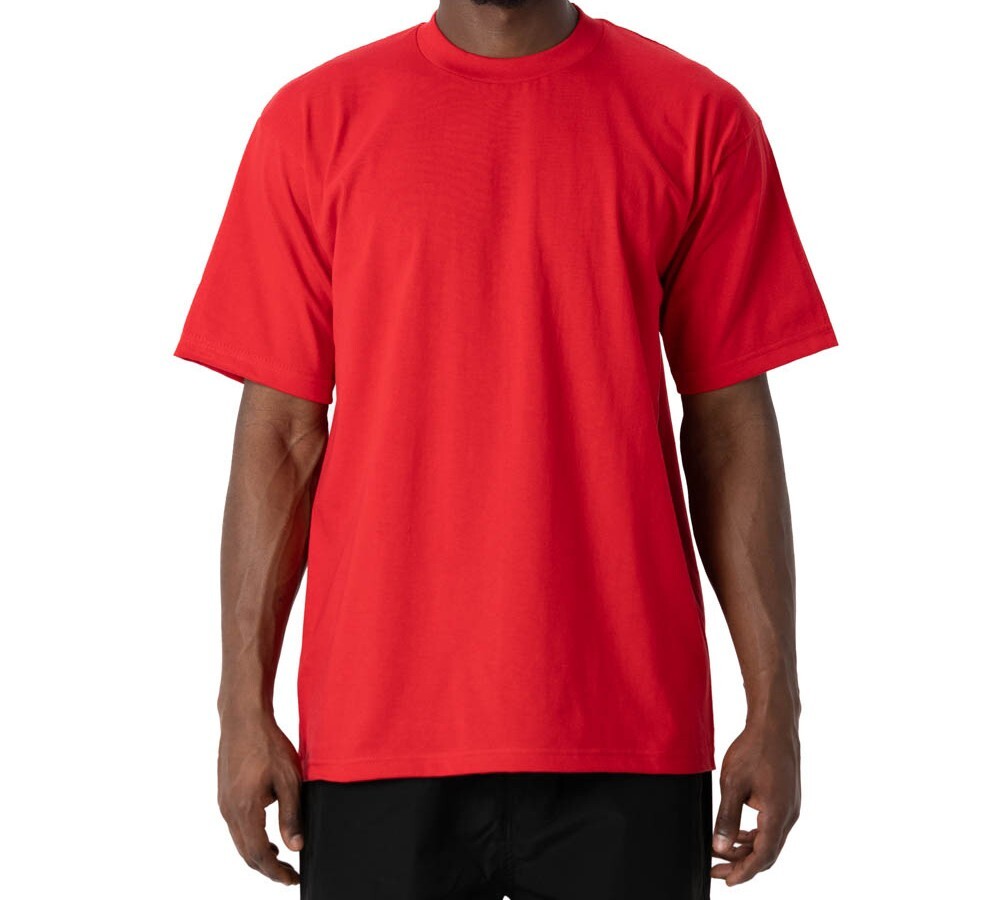 Pro Club Men’s Heavyweight Plain Cotton Short Sleeve Crew Neck T-Shirt Big Tall