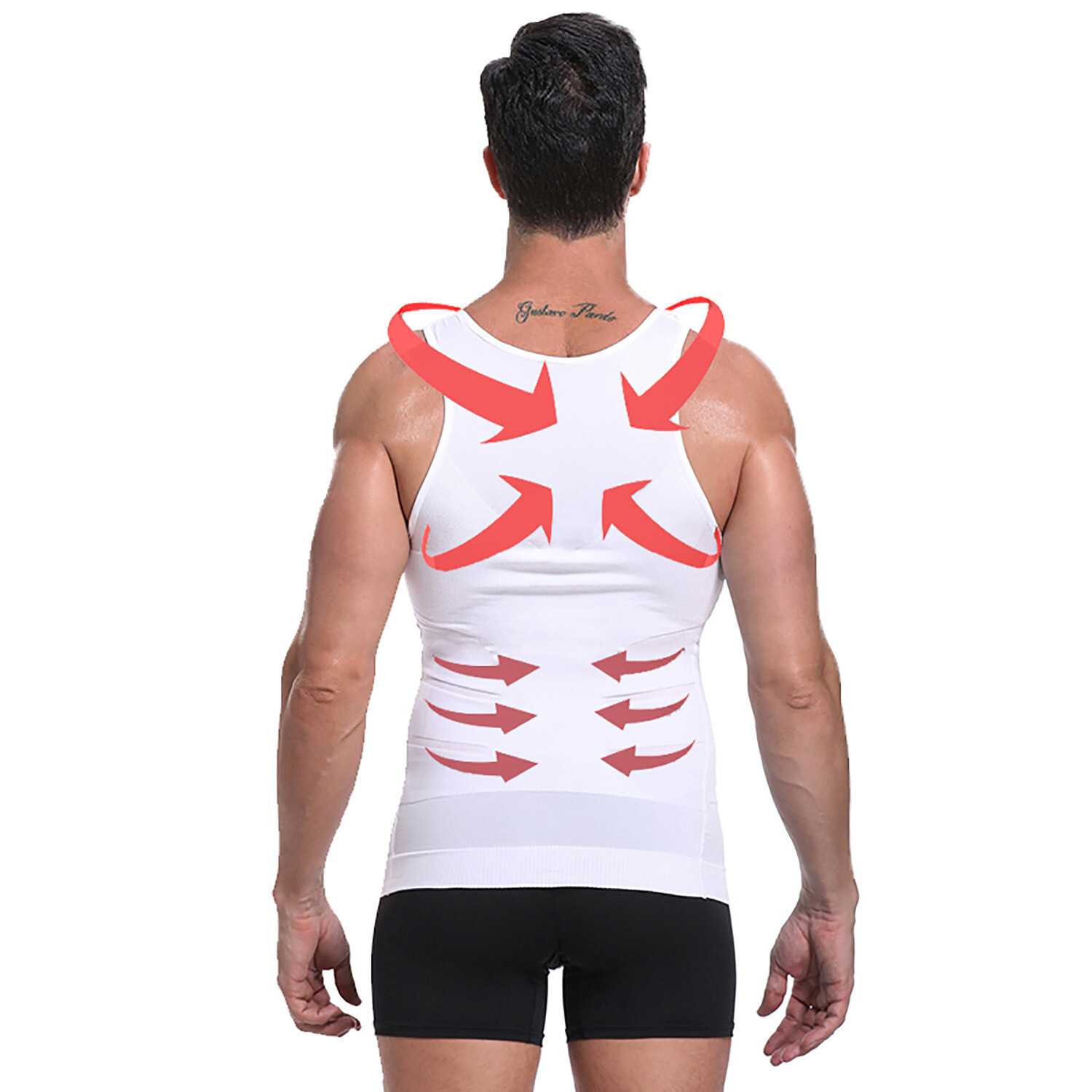 Men’s 3 Pack Compression Shirt Slimming Body Shaper Vest Gym Workout Tank Top