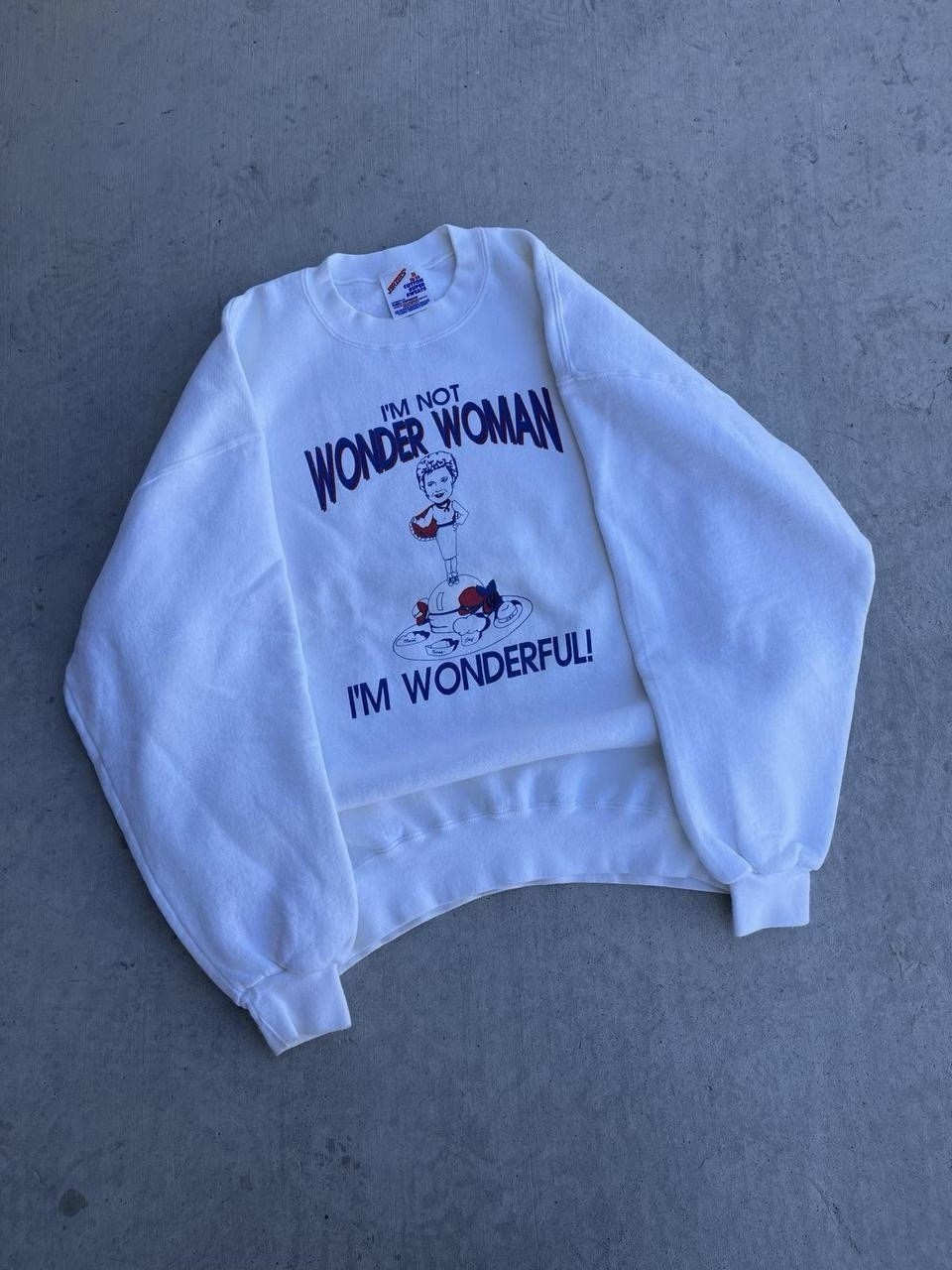 90’s I’m Not Wonder Woman I’m Wonderful I Don’t Do List White Crewneck