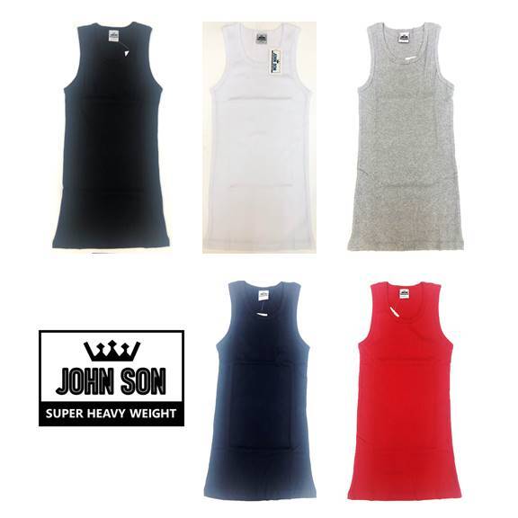 Plain Men’s Round Tank Top [JOHN SON] Muscle Shirt Super Heavy Weight [ M-3XL ]