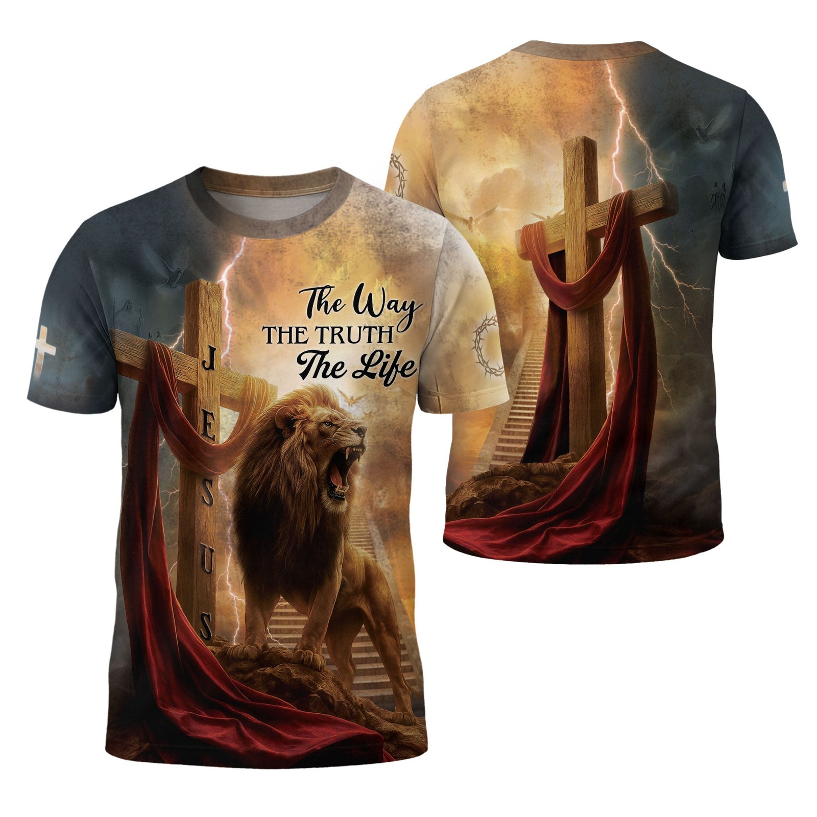 The Lion’s Roar In The Storm The Way The Truth The Life T-Shirt Full Size S-5XL