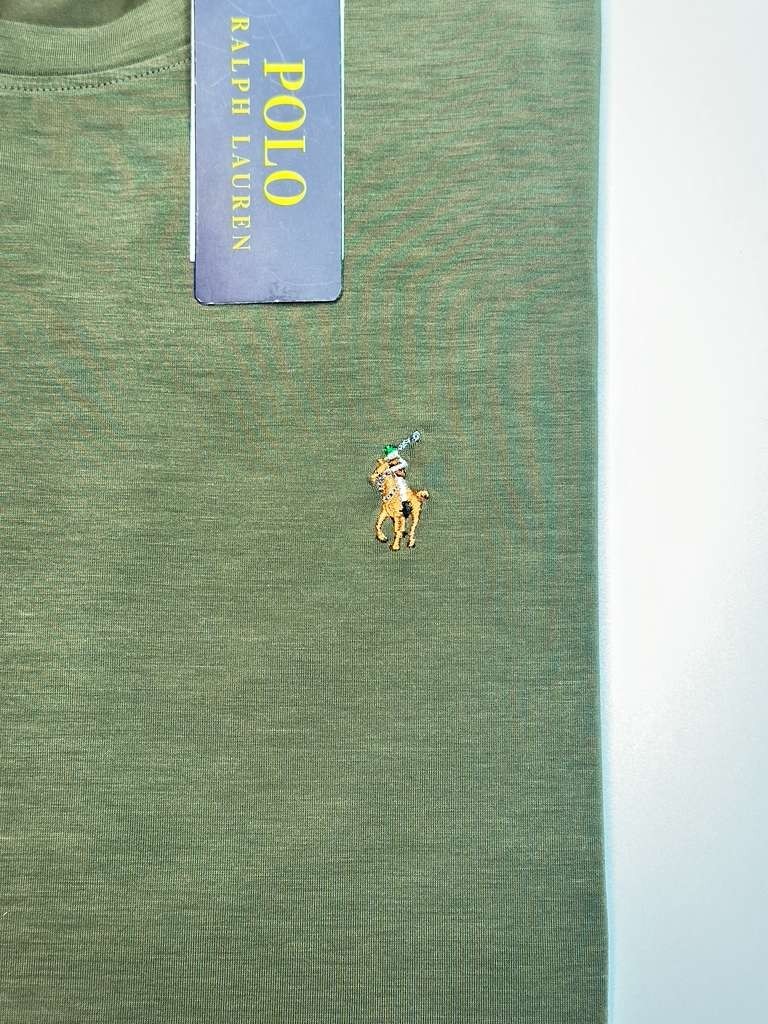 NWT Polo Ralph Lauren Men Crew Neck Olive Green T Shirt Free Shipping