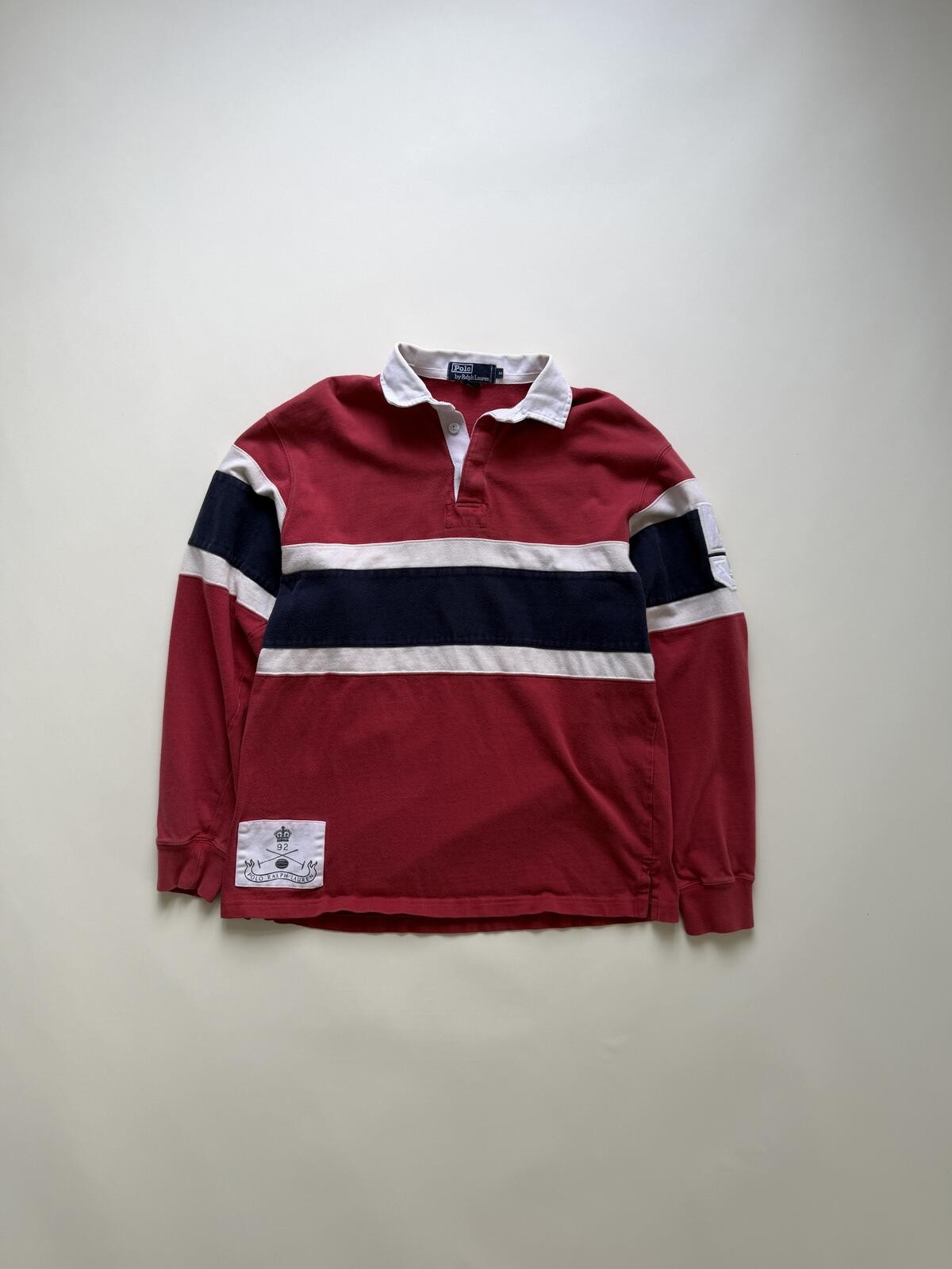 Vintage Polo Ralph Lauren rugby Red Blue White Long sleeve shirt