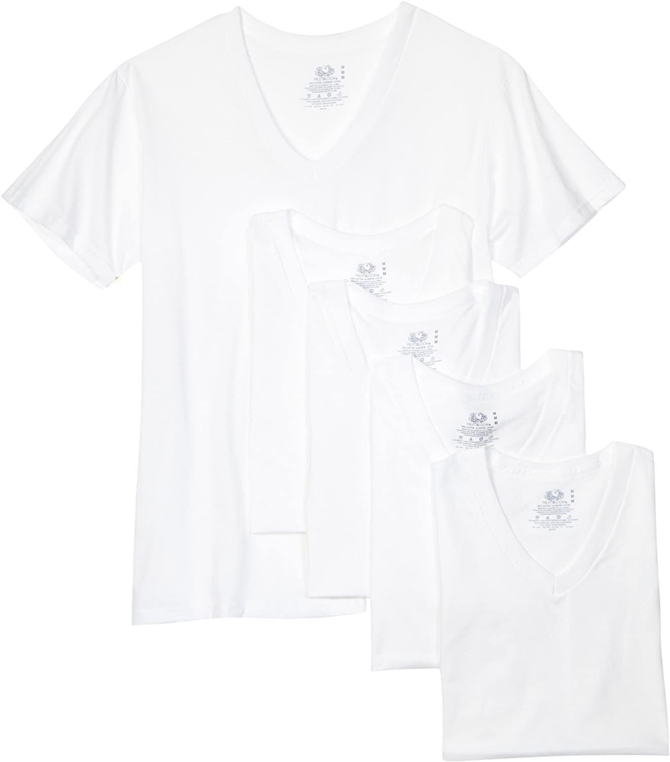 Fruit of the Loom Men’s V-Neck Tee (Pack of 5) MANY COLORS AVAILABLE