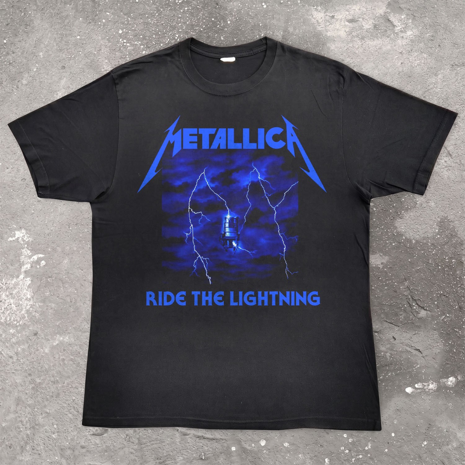 NEW Metallica Ride the Lighting, Kill Em All Style Album Black T-shirt