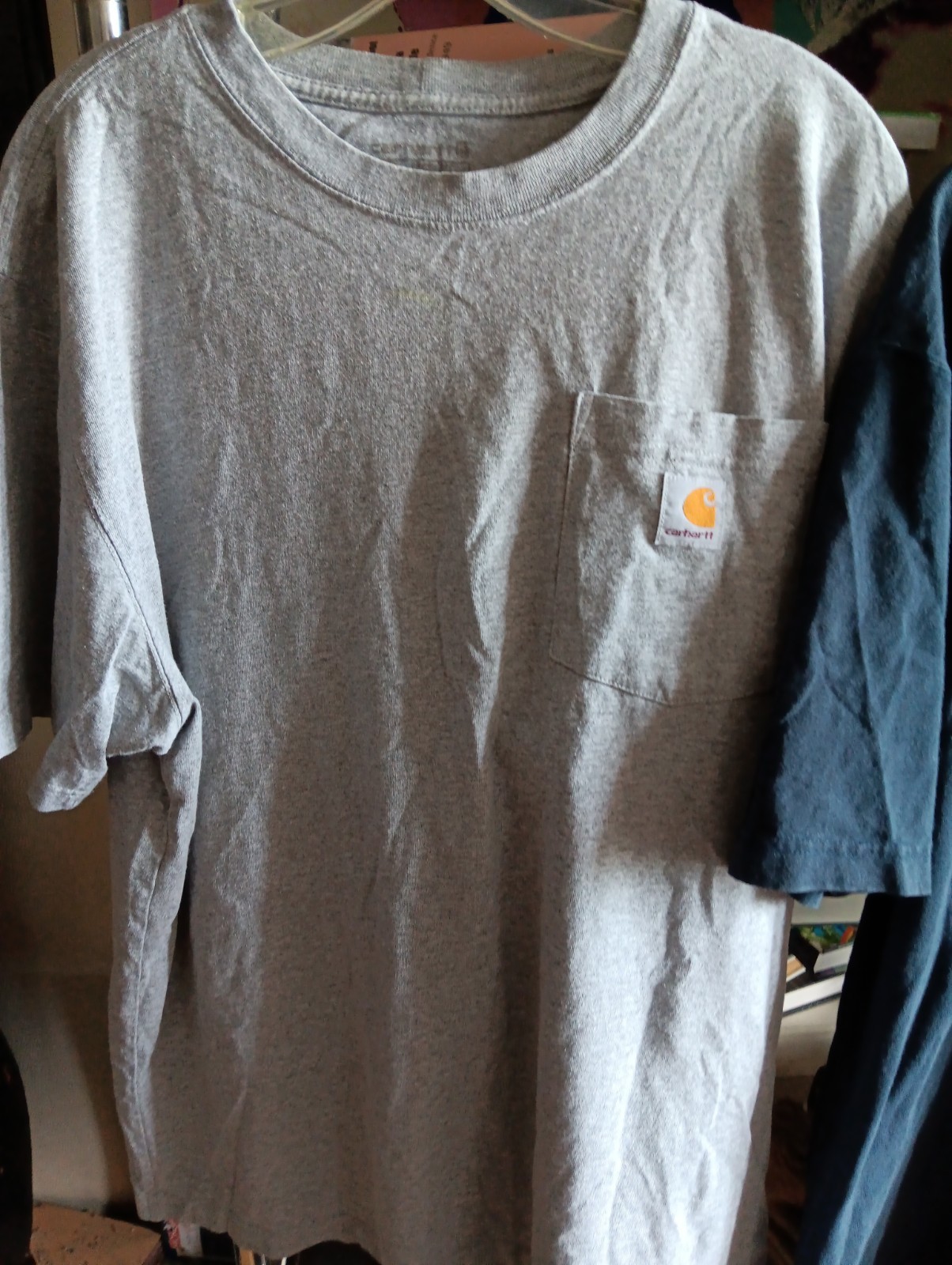 Three (3) Carhartt Loose Fit Pocket T-Shirts Mens Size L Black White Gray