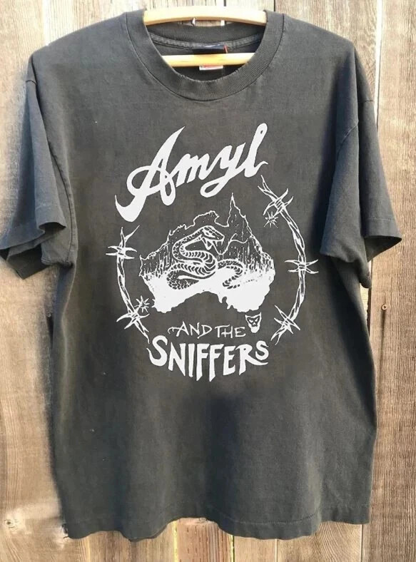 New Amyl And The Sniffers Heavy Cotton Black All Size T Shirt For Men BT266