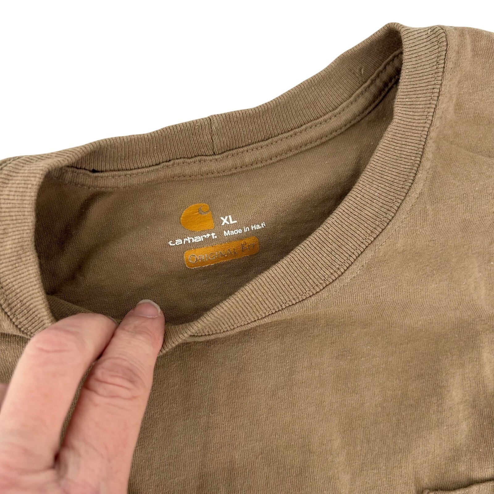 Carhartt K87 Workwear Pocket T-Shirt Mens XL Brown Original Fit Short Sleeve Tee