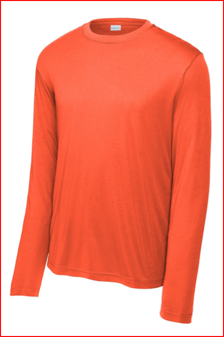 New Sport-Tek® Long Sleeve PosiCharge® Competitor™ Tee Neon Orange Large