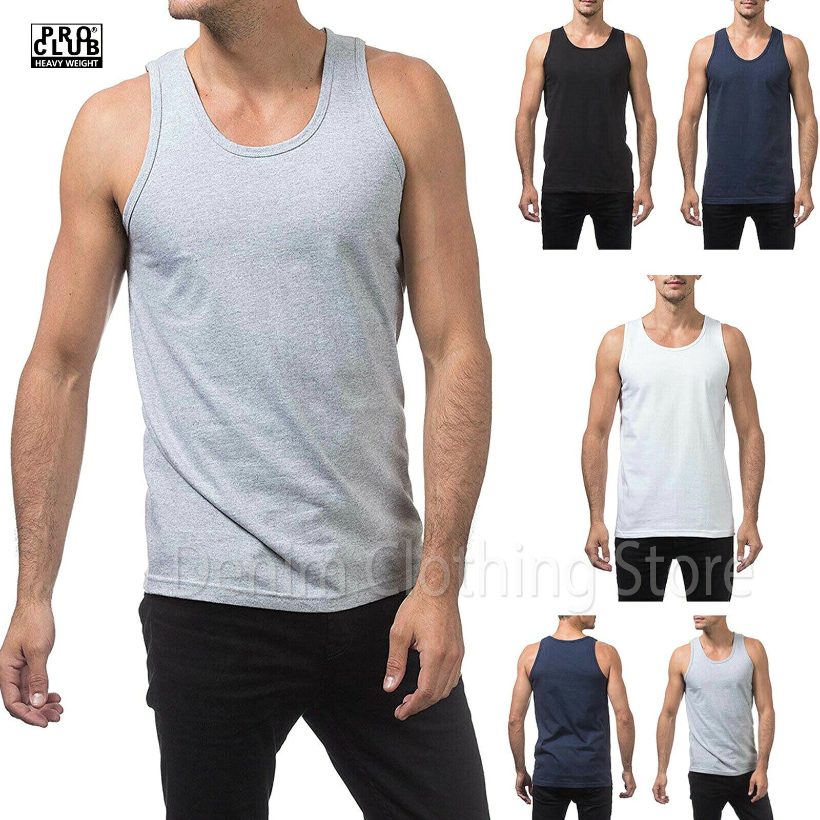 1 NEW PRO CLUB HEAVY WEIGHT TANK TOP OUTERWEAR T-SHIRT UNDERSHIRT SIZE M- 5XL