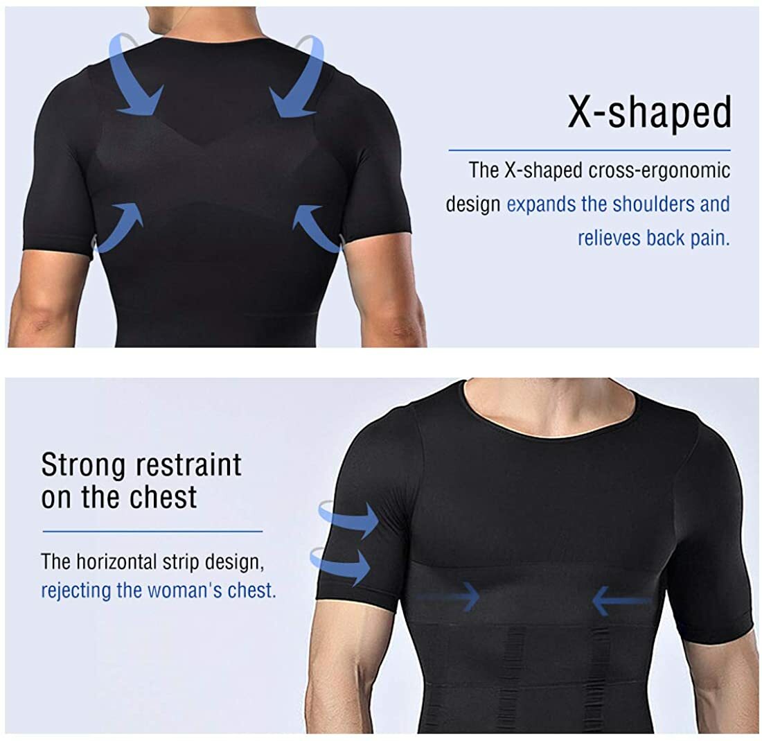 CGTFY Gynecomastia Compression Tank Top Men Classic Athletic Body Shaper Vest US