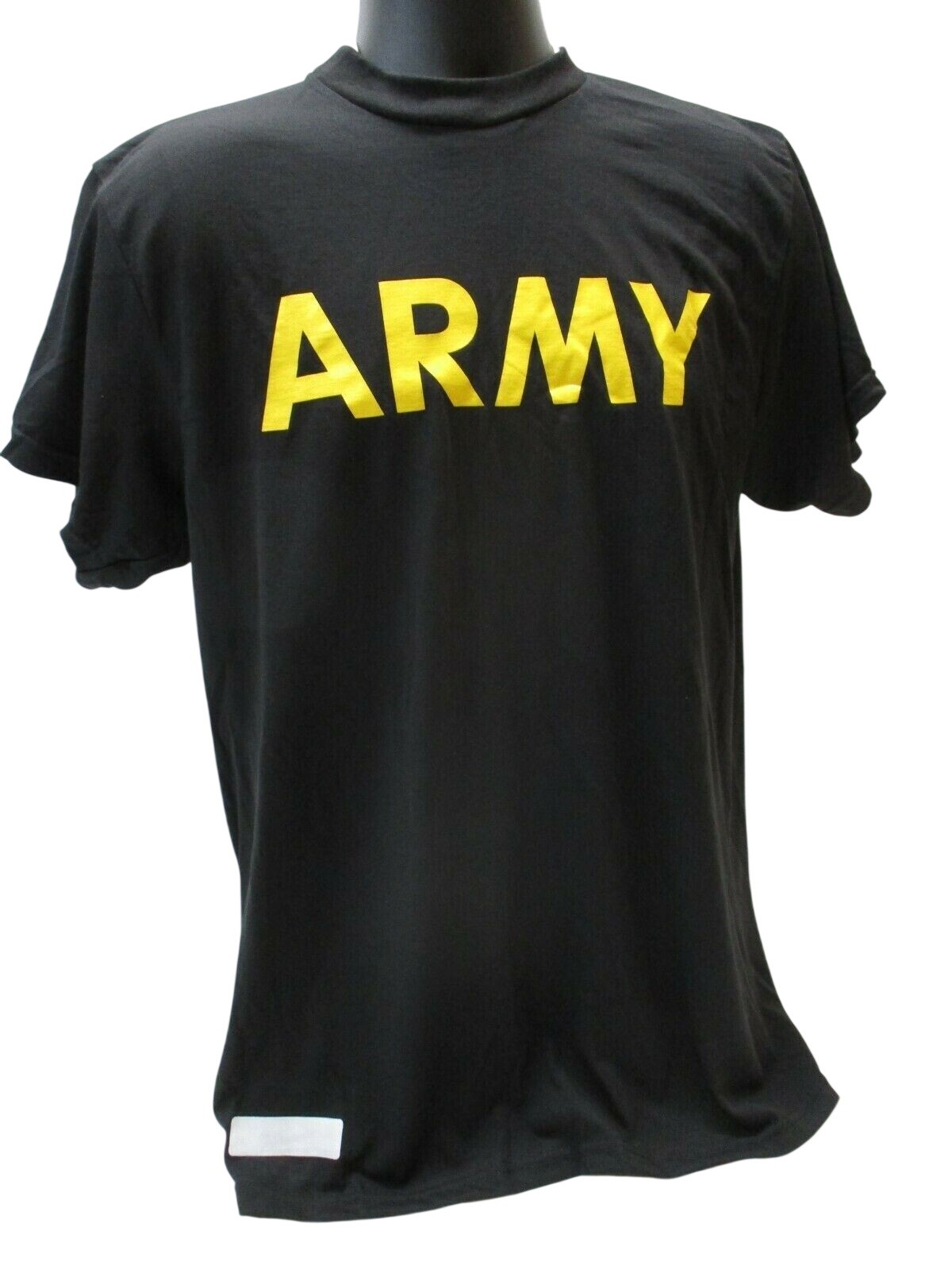 US ARMY BLACK SHORT SLEEVE PT SHIRT APFU TSHIRT ATHLETE PHYSICAL FITNESS UNIFORM