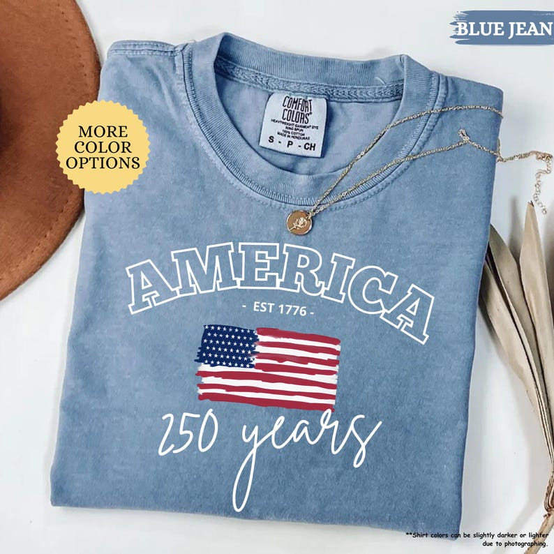 Comfort Colors America 250 Years Shirt 4th Of July American Flag Patriotic Gift