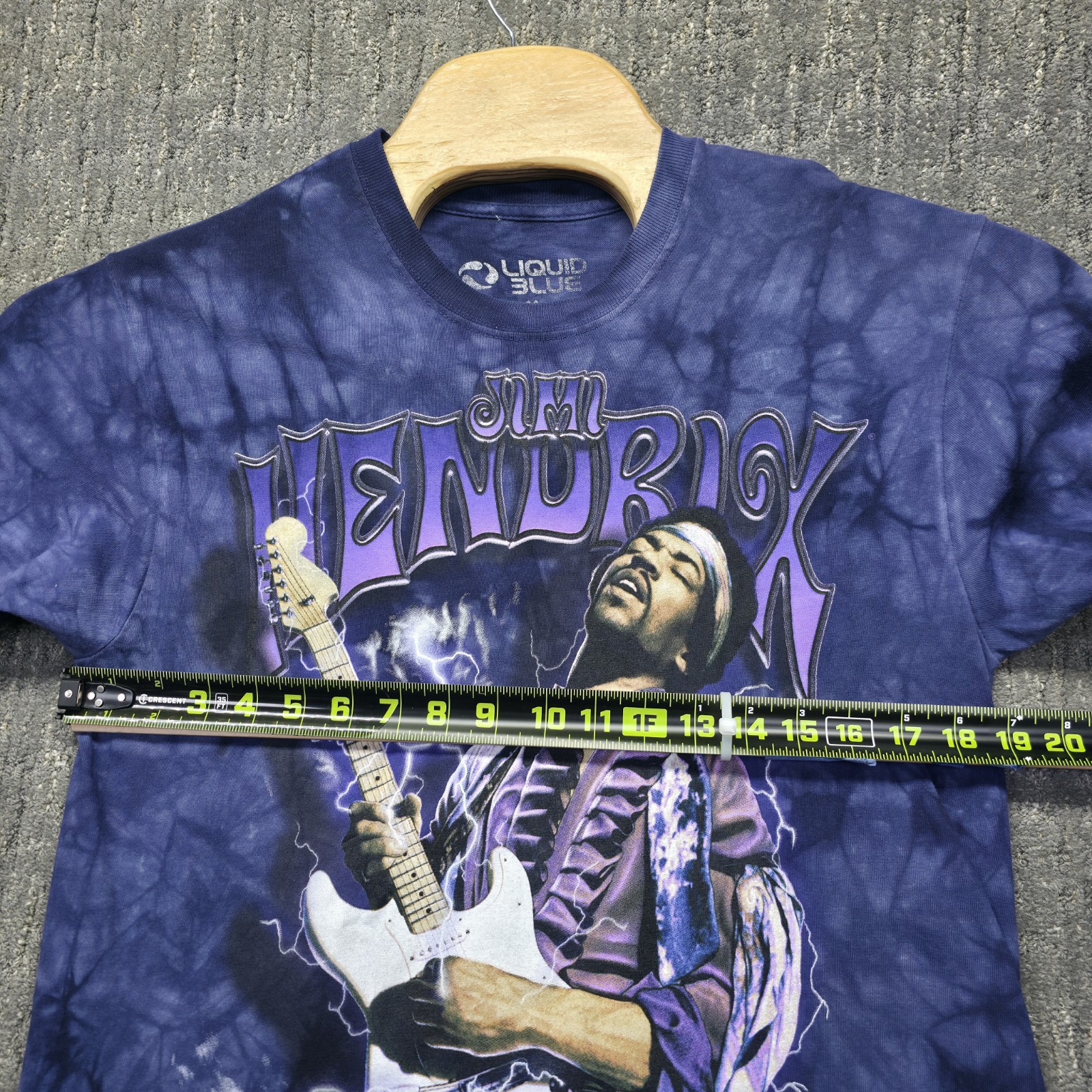 Liquid Blue Jimi Hendrix Purple Haze T-Shirt Mens Medium Tie Dye Rock Tee Guitar