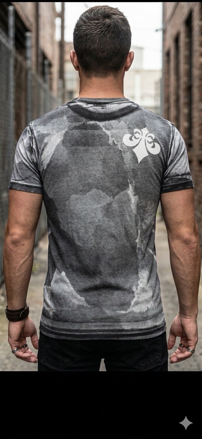 $58 AFFLICTION White Black YING YANG Short Sleeve Slim Fit Y2K T-shirt NWT