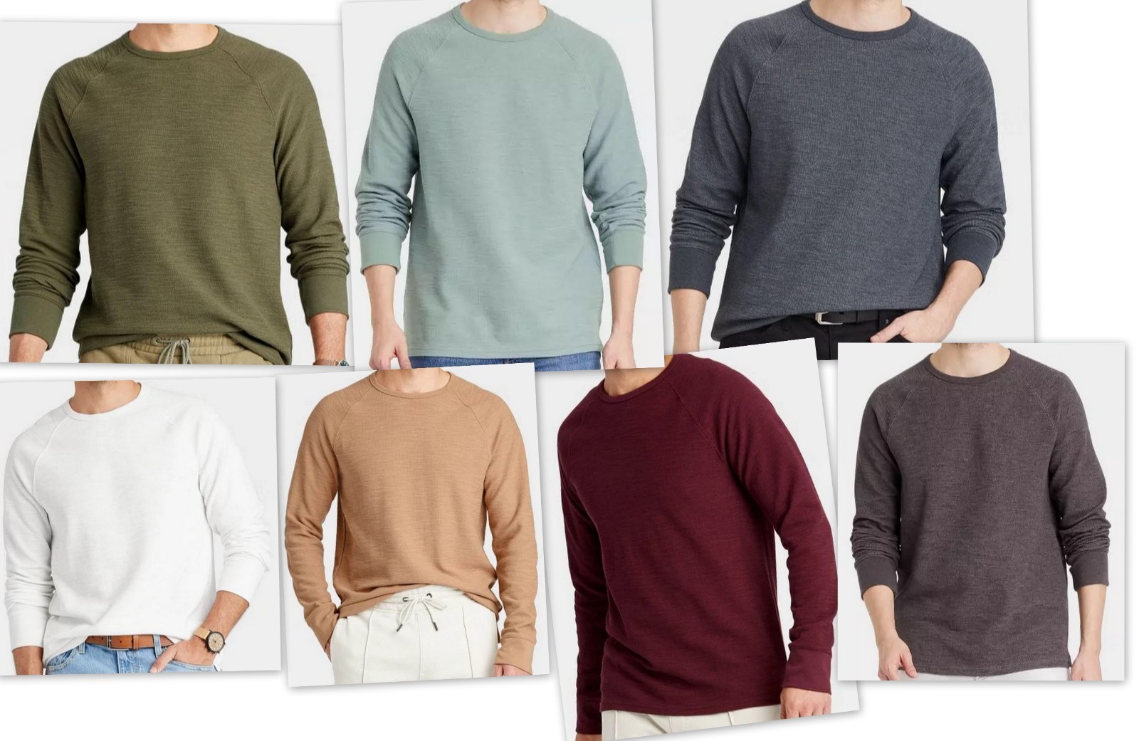 Men’s Long Sleeve TEXTURED PULLOVER Shirts Crewneck Goodfellow