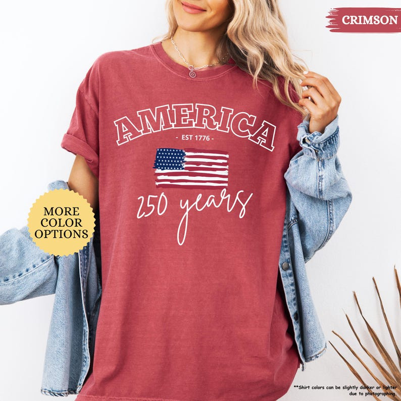 Comfort Colors America 250 Years Shirt 4th Of July American Flag Patriotic Gift