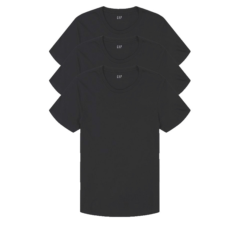 Gap Men’s 3-Pack Undershirts Medium M Cotton Crew Neck Classic-Fit Black T-Shirt