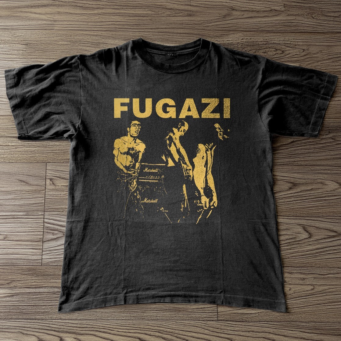 HOT! Fugazi Punk Band Retro Style Black Cotton T-shirt Size S-5XL