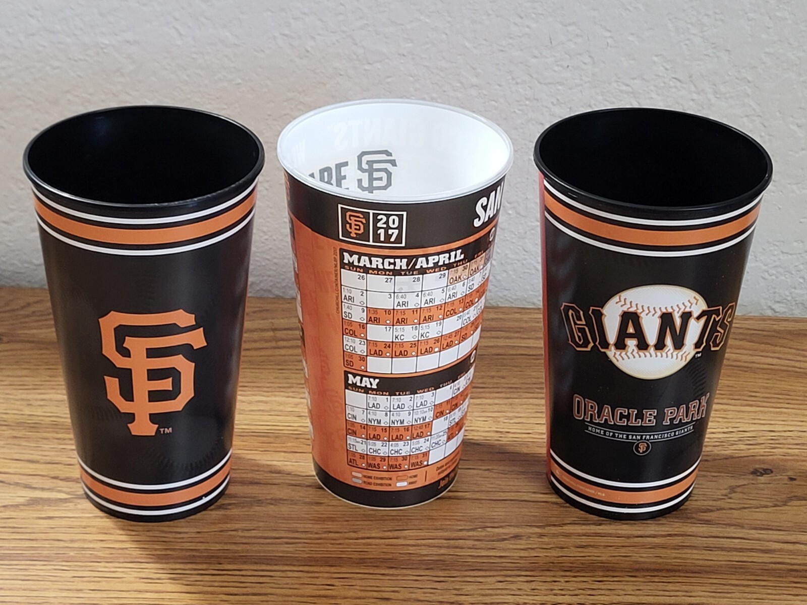 Lot of 18 San Francisco Giants Items 3 Hat, 13 Cups 2 Signs 2010 2017 2019 AT&T