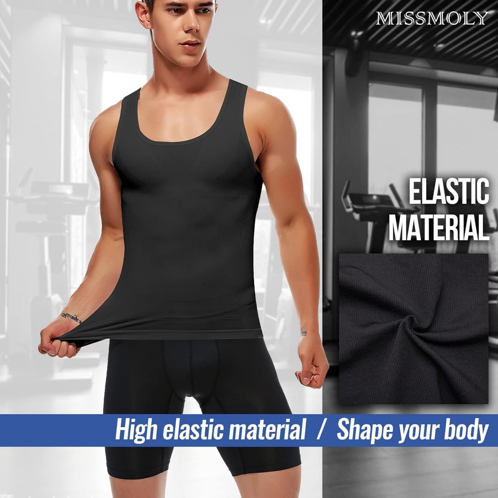 Male Gynecomastia Compress Tank Top Mens Slimming Body Shaper Vest Abs Shirt US