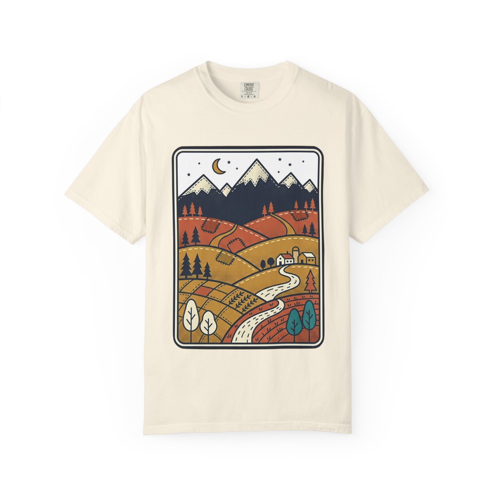 Autumn Mountain Valley Landscape T-Shirt | Scenic Nature Tee