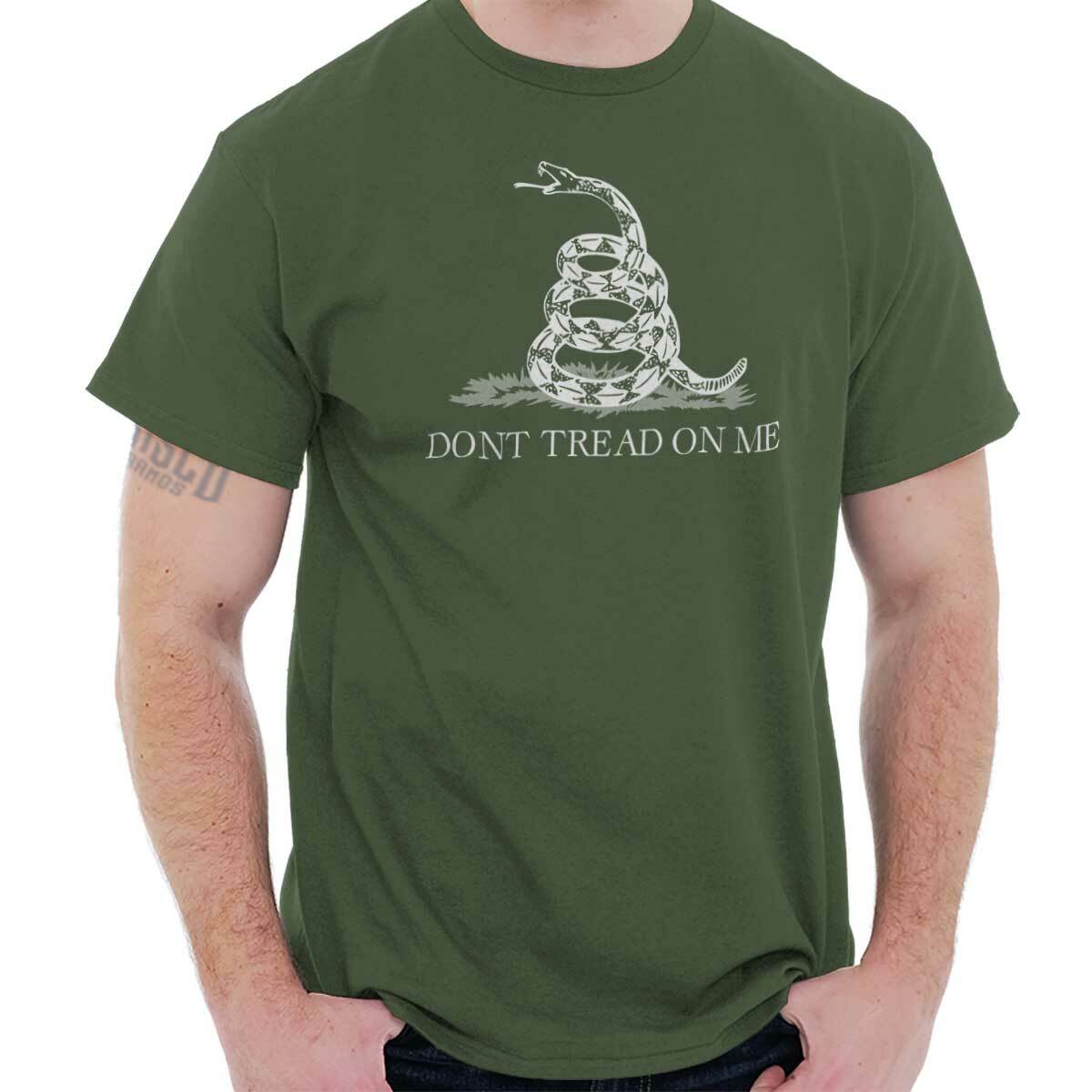 Vintage Military Don’t Tread on Me Snake Womens or Mens Crewneck T Shirt Tee