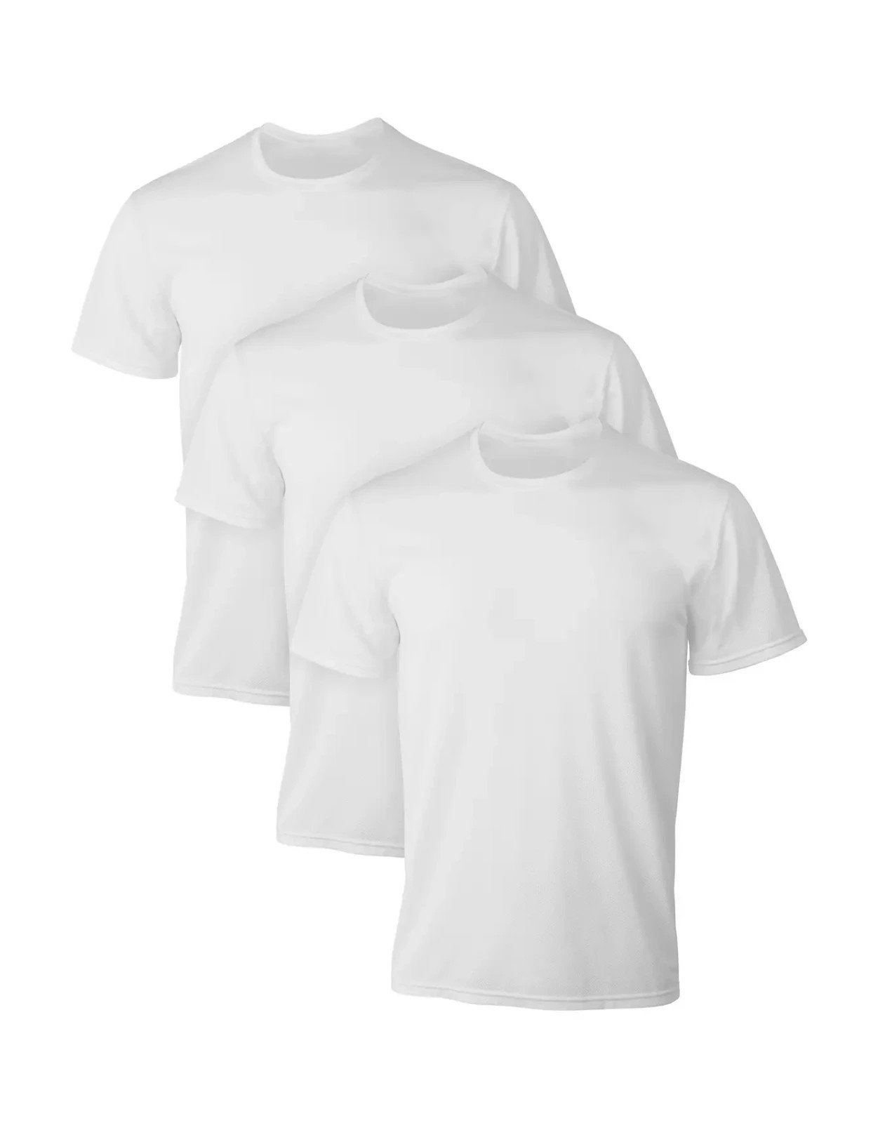 New Hanes Men’s 3 Pack X-Temp Breathable Mesh Tagless White T-Shirts M 38-40