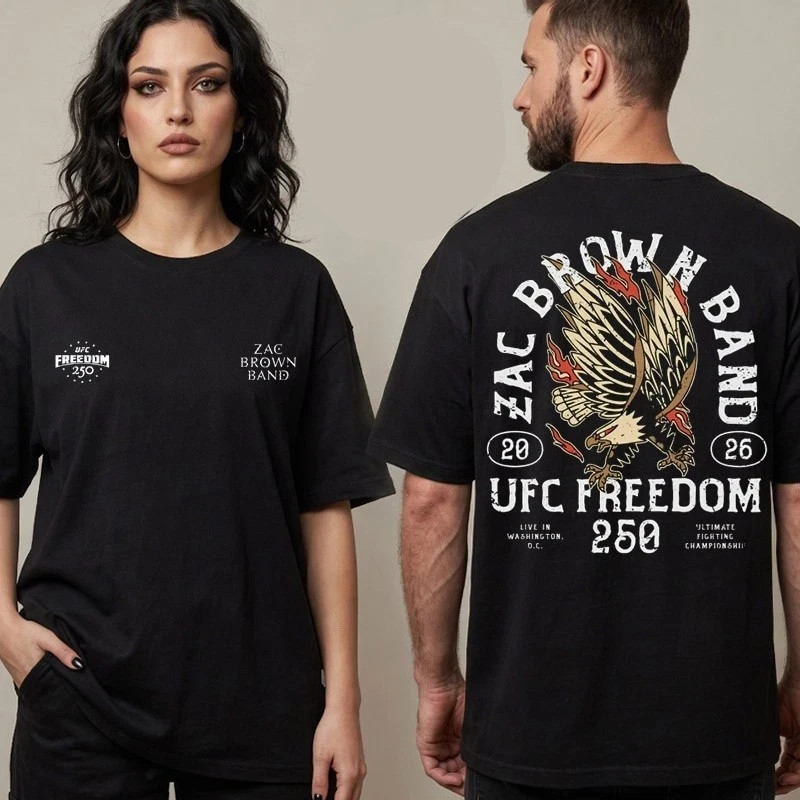 UFC Freedom 250 x Zac Brown Band Americana Eagle Live In Washington DC T Shirt