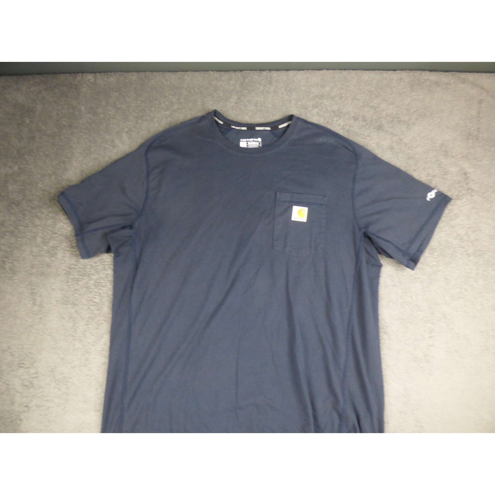 Carhartt Force Mens XL Relaxed Fit Pocket T-Shirt Navy Blue Short Sleeve Work Te