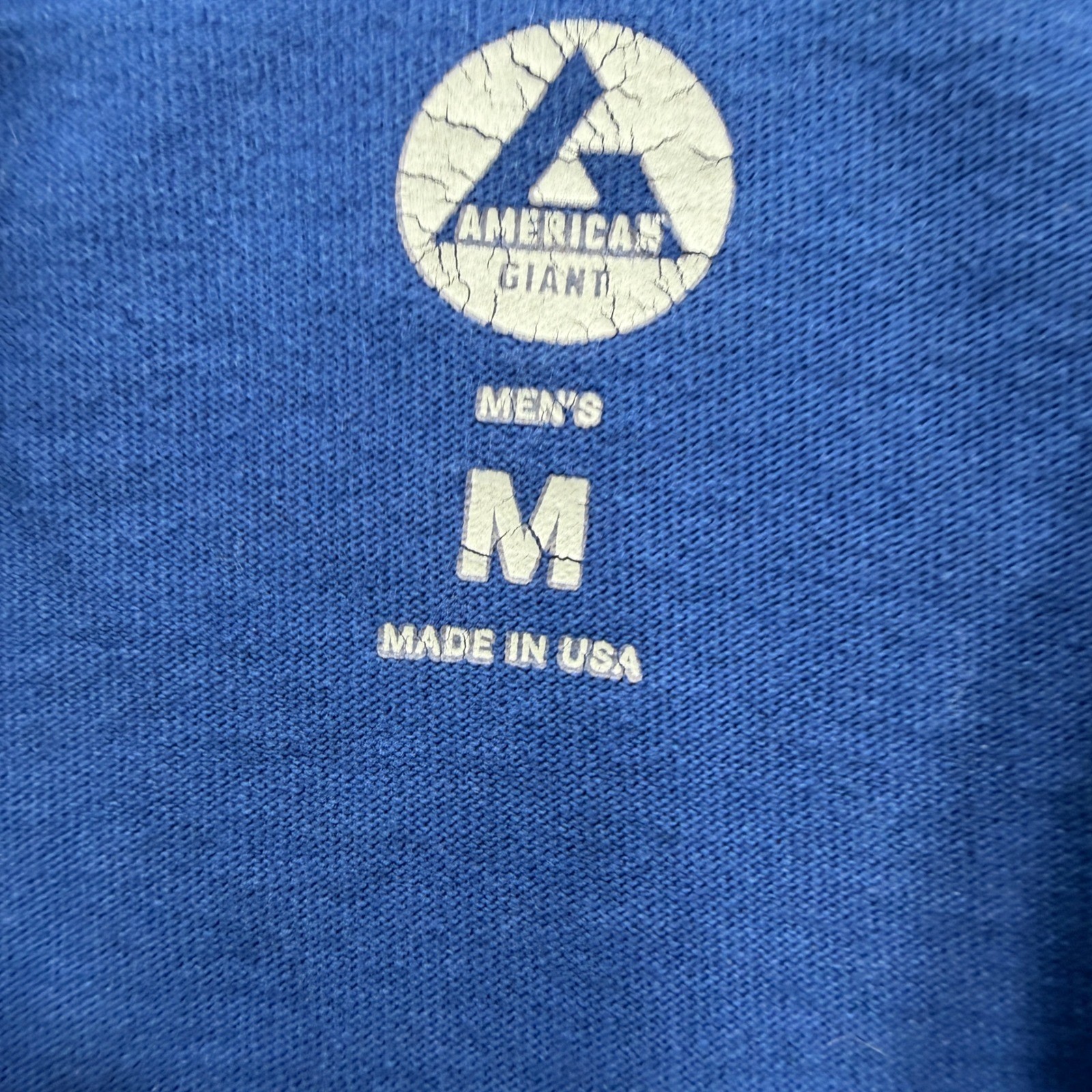 American Giant Mens Blue Long Sleeve Hooded T-Shirt Pullover Size M Made in USA