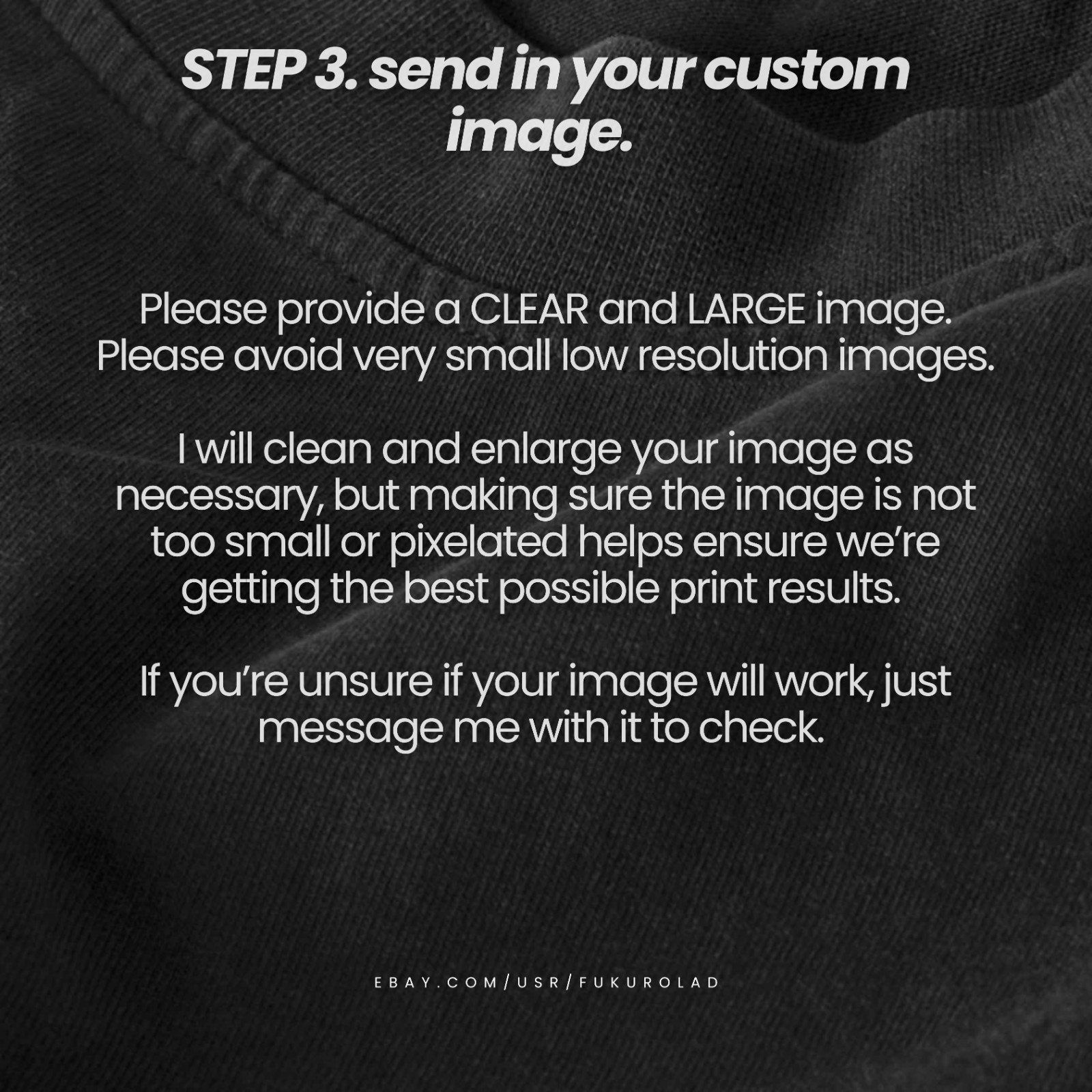 CUSTOM PRINTED TSHIRT – send in your own design/image – HIGH QUALITY PRINT