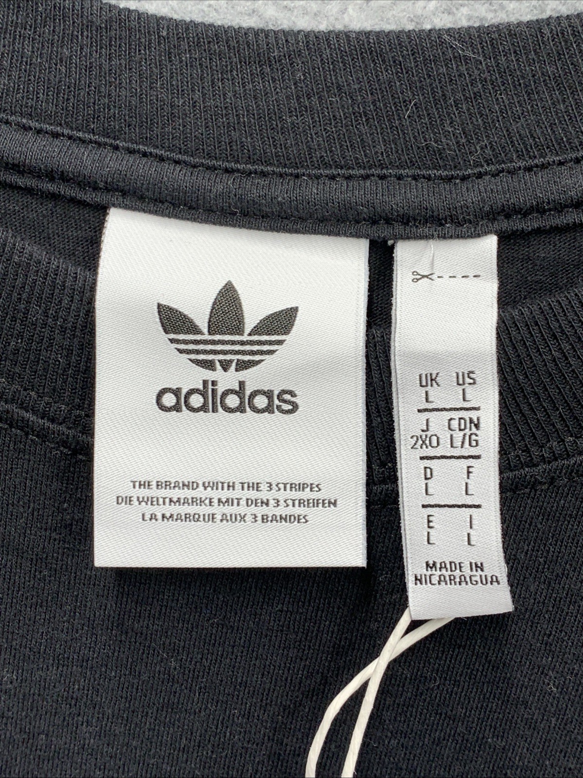 Adidas Graphic Logo Tee T-Shirt Men’s Large Black Trefold Splatte Dead Stock New