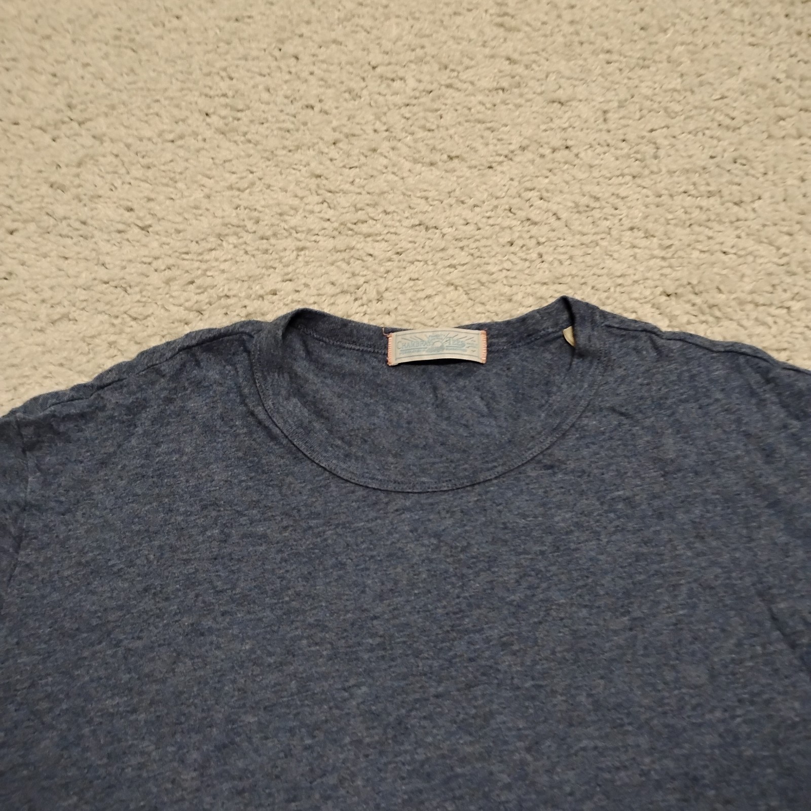 Faherty T Shirt Mens XL Blue Crew Chambray Tees Modal Casual Beach Designer Logo