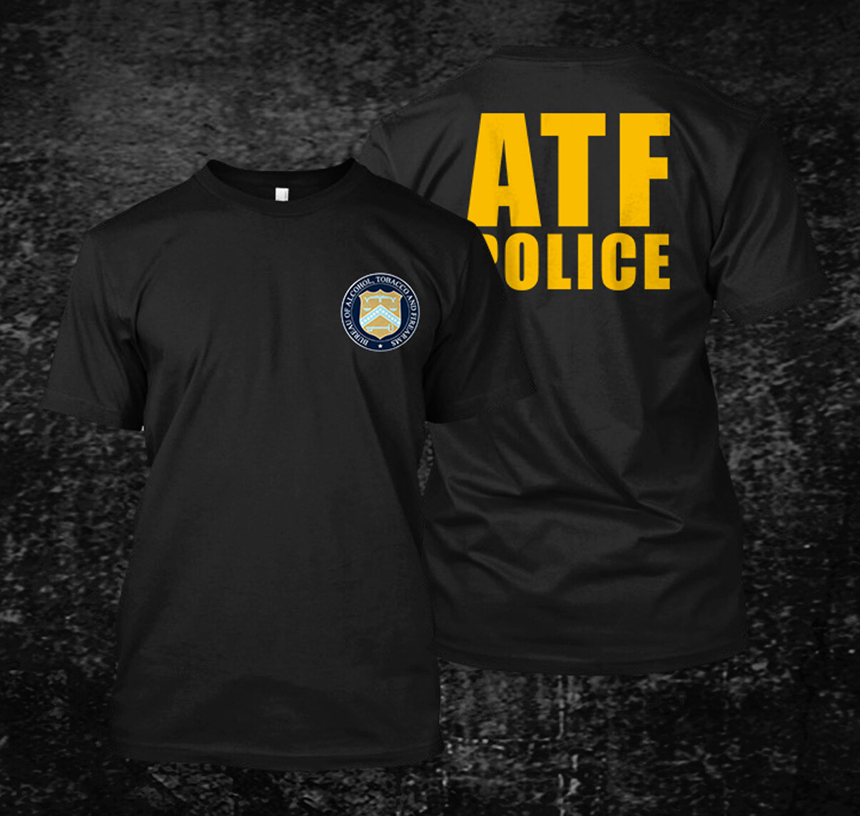 ATF police – Custom Men’s Back and front T-Shirt Tee