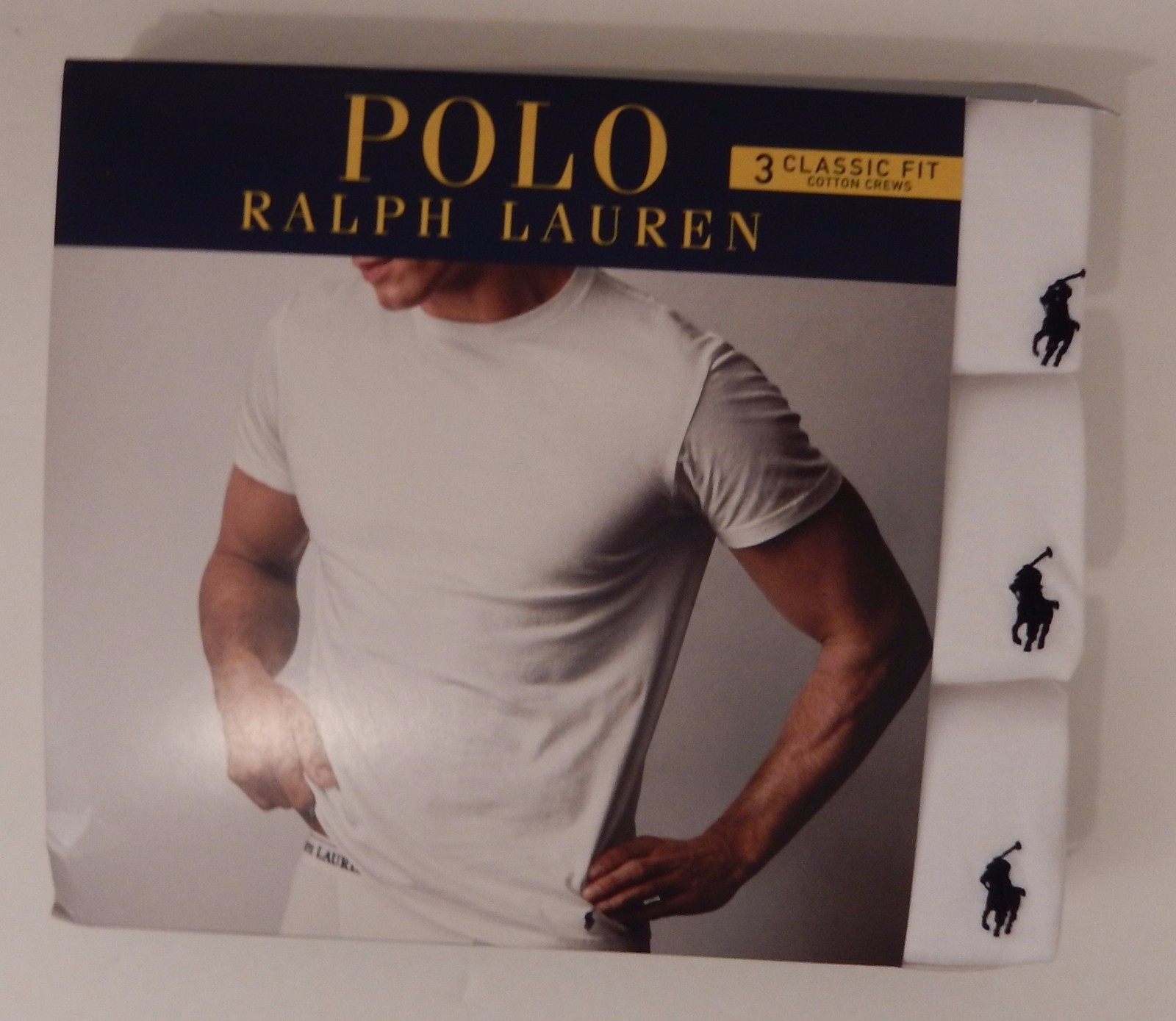 3 POLO RALPH LAUREN S M L XL 2XL COTTON BLACK WHITE GRAY BLUE CREW NECK T SHIRTS