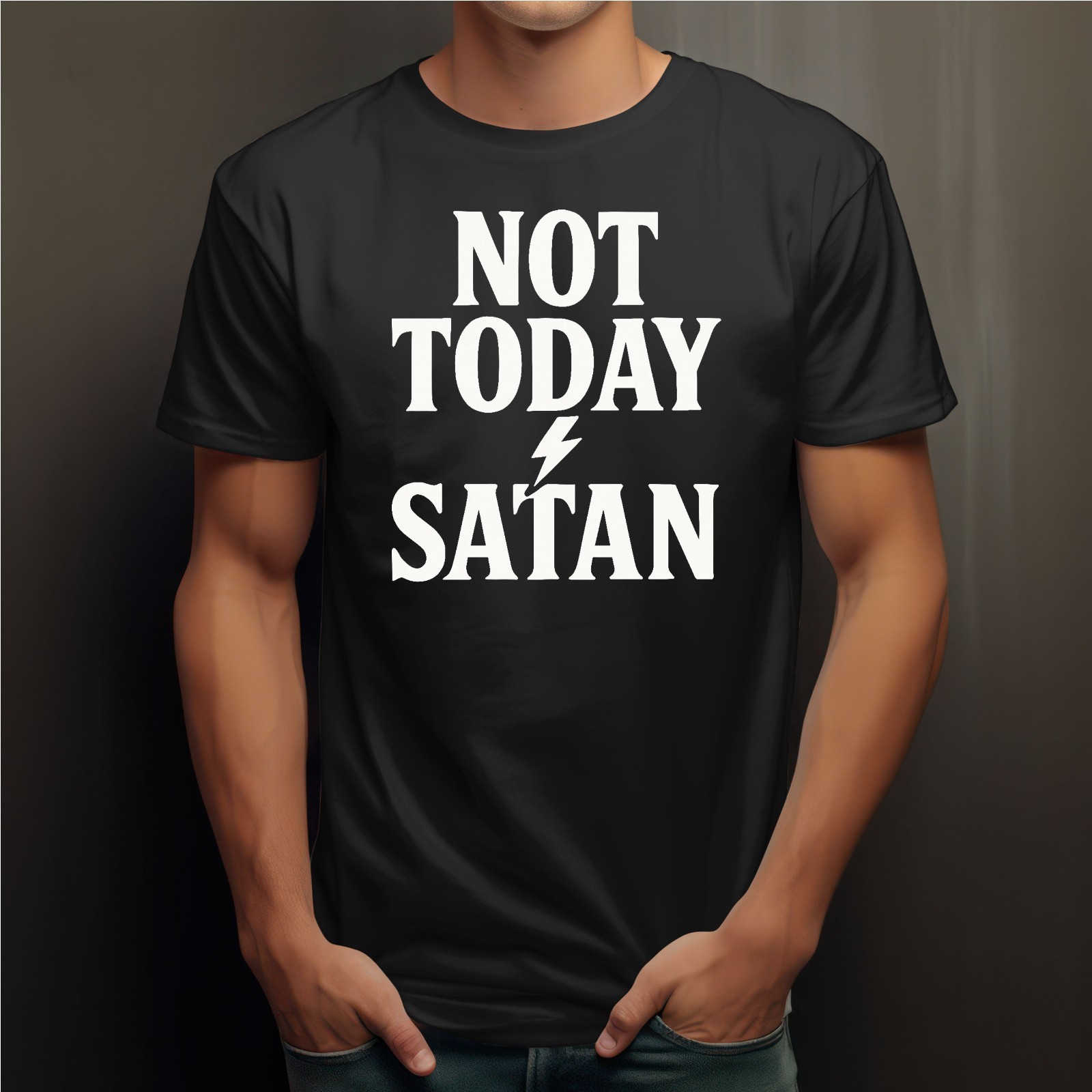 Jesus Men’s T-Shirt Christ God Various Sizes Colours Ladies Not Today Satan