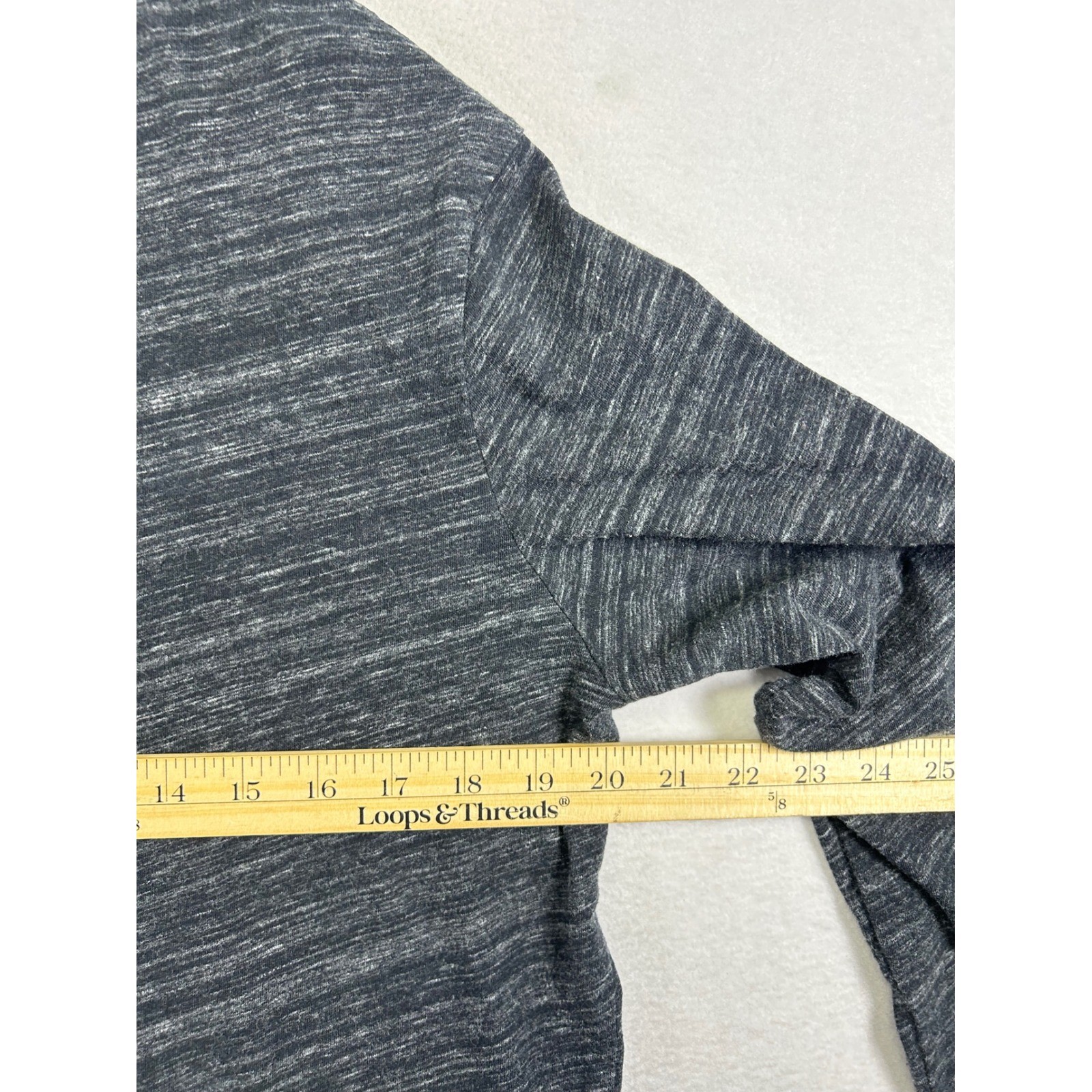 Banana Republic Henley Men Large Charcoal Gray Long Sleeve Cotton Vintage Shirt